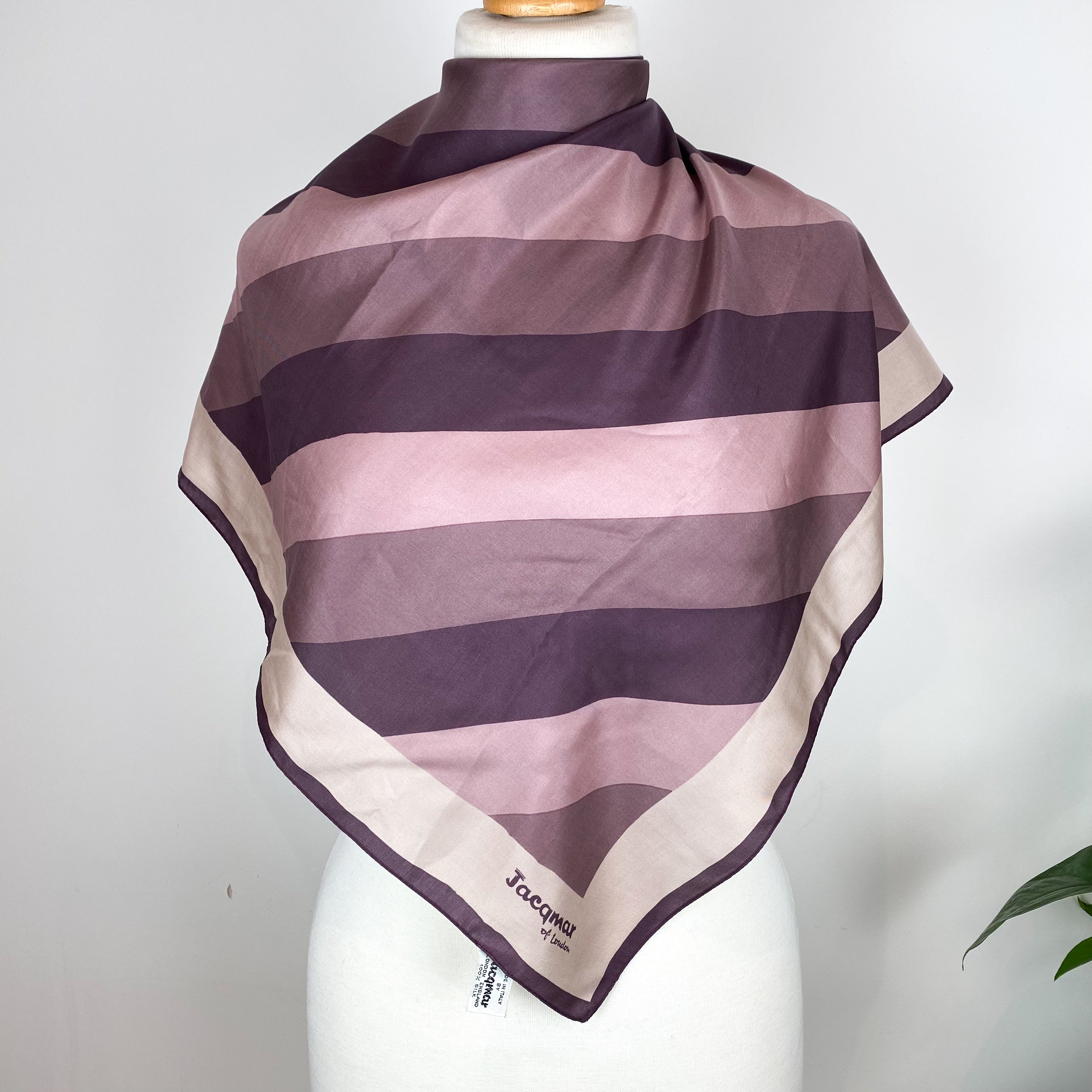 Jacqmar Striped Vintage Silk Scarf