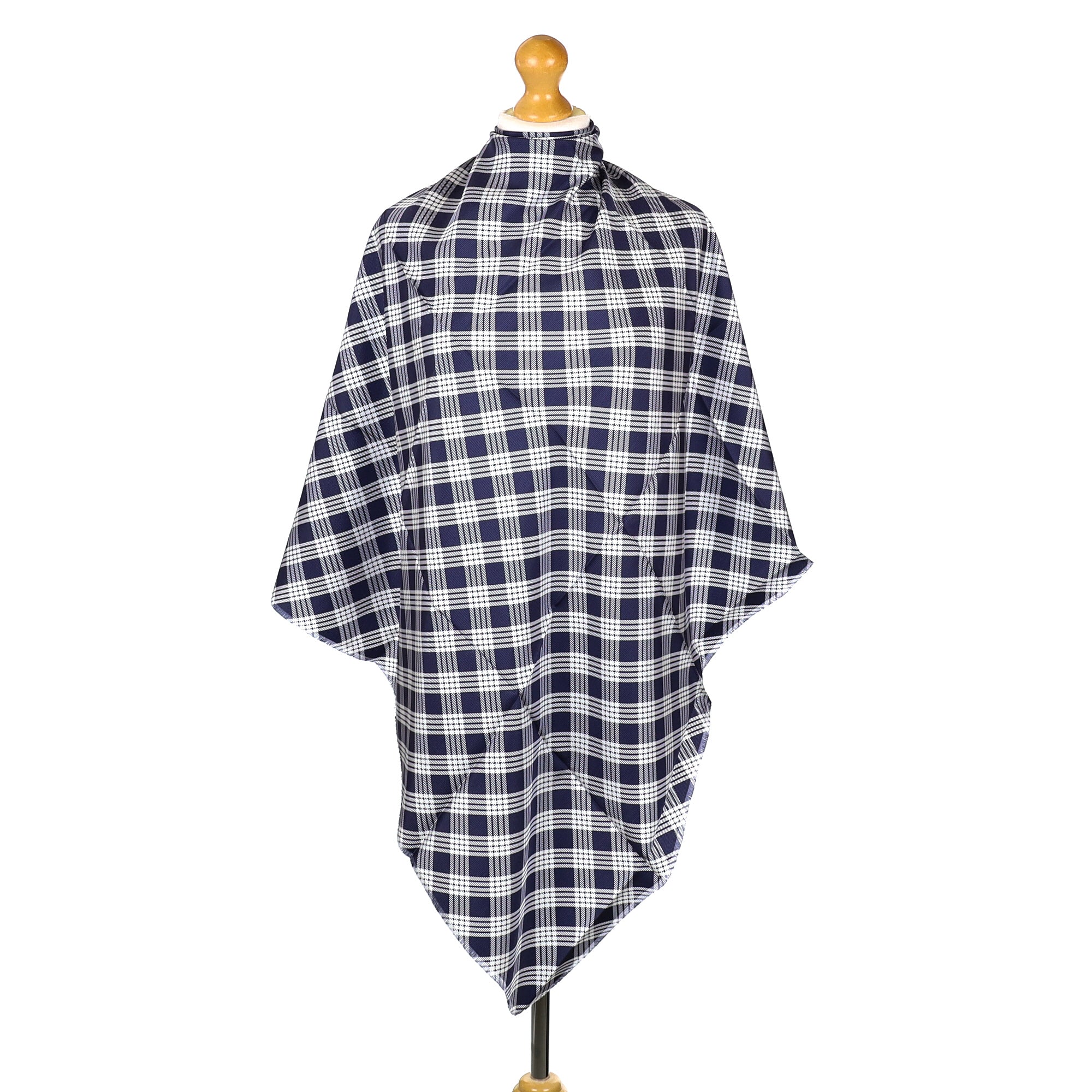 Brand New Agnona Navy Check Silk Scarf