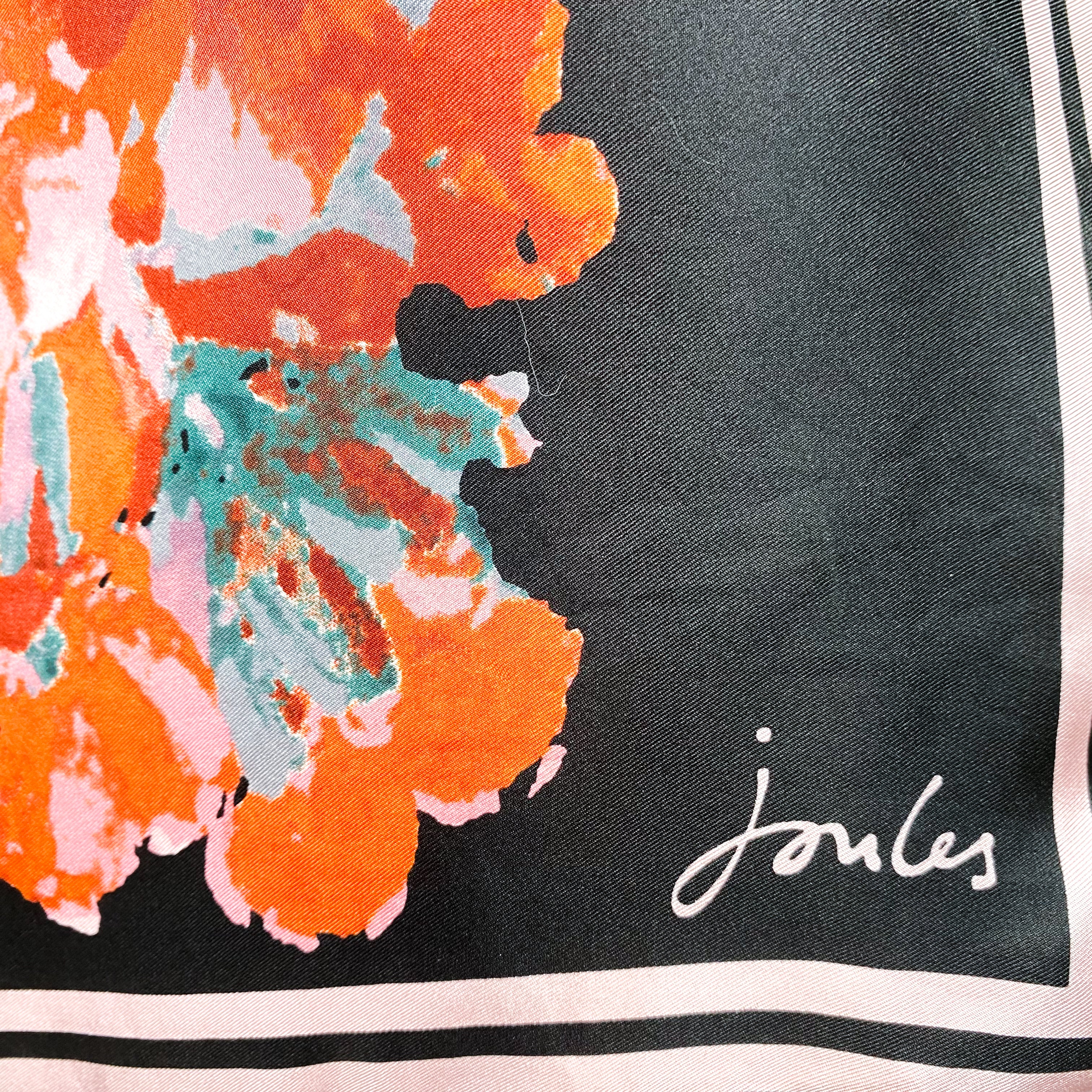 Joules Floral Pattern Silk Scarf