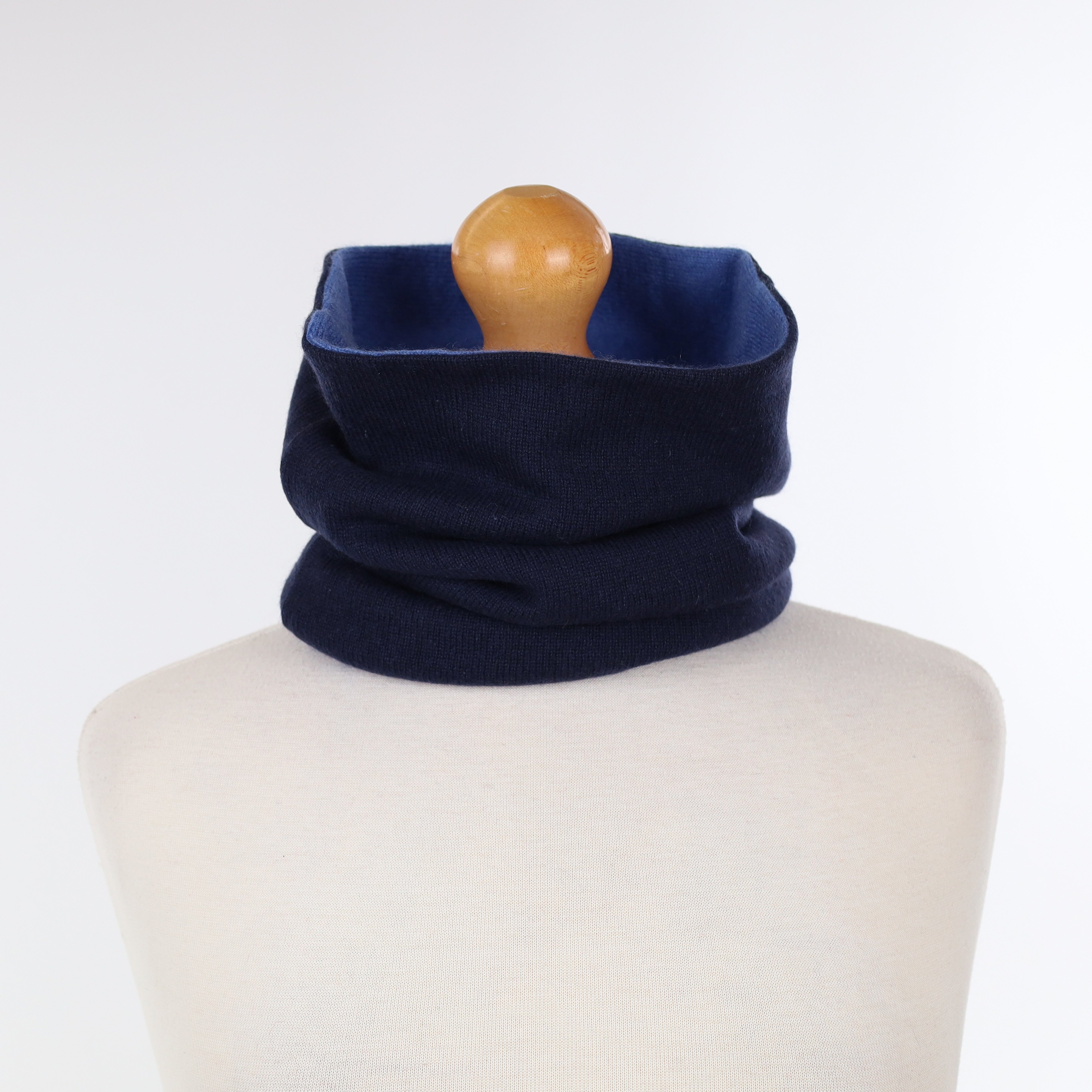 Navy and Tanzanite Blue Luxury Double Layered Snood