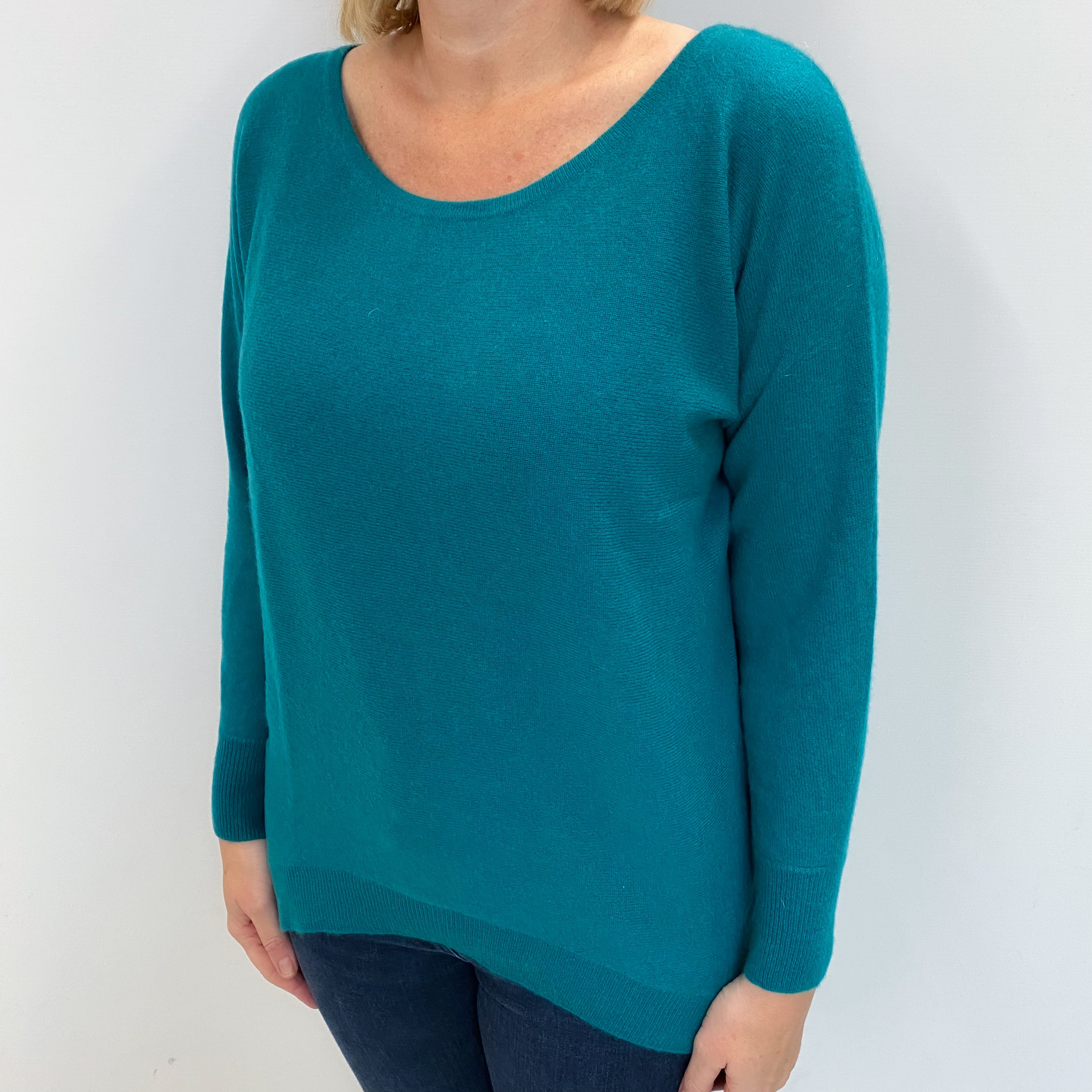 Parakeet Green Cashmere Crew Neck Jumper Large