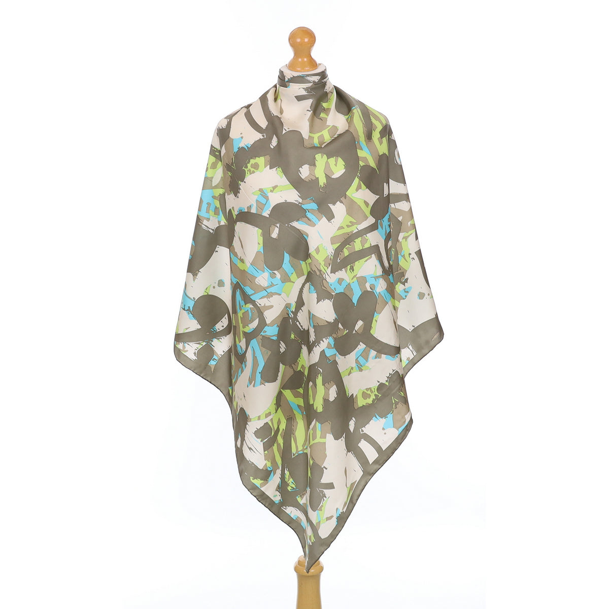 Jammers & Leufgen Khaki Abstract Silk Scarf
