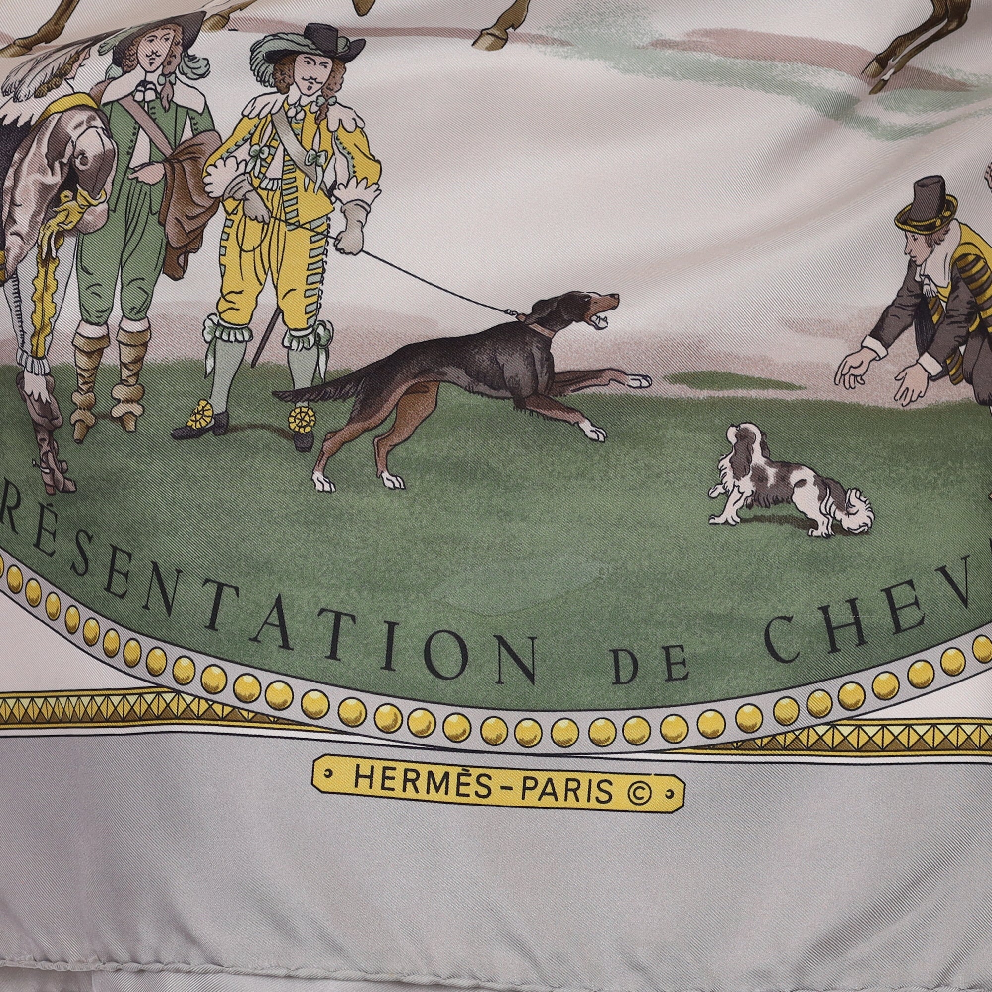 Hermès 1642 Présentation de Chevaux Silk Scarf