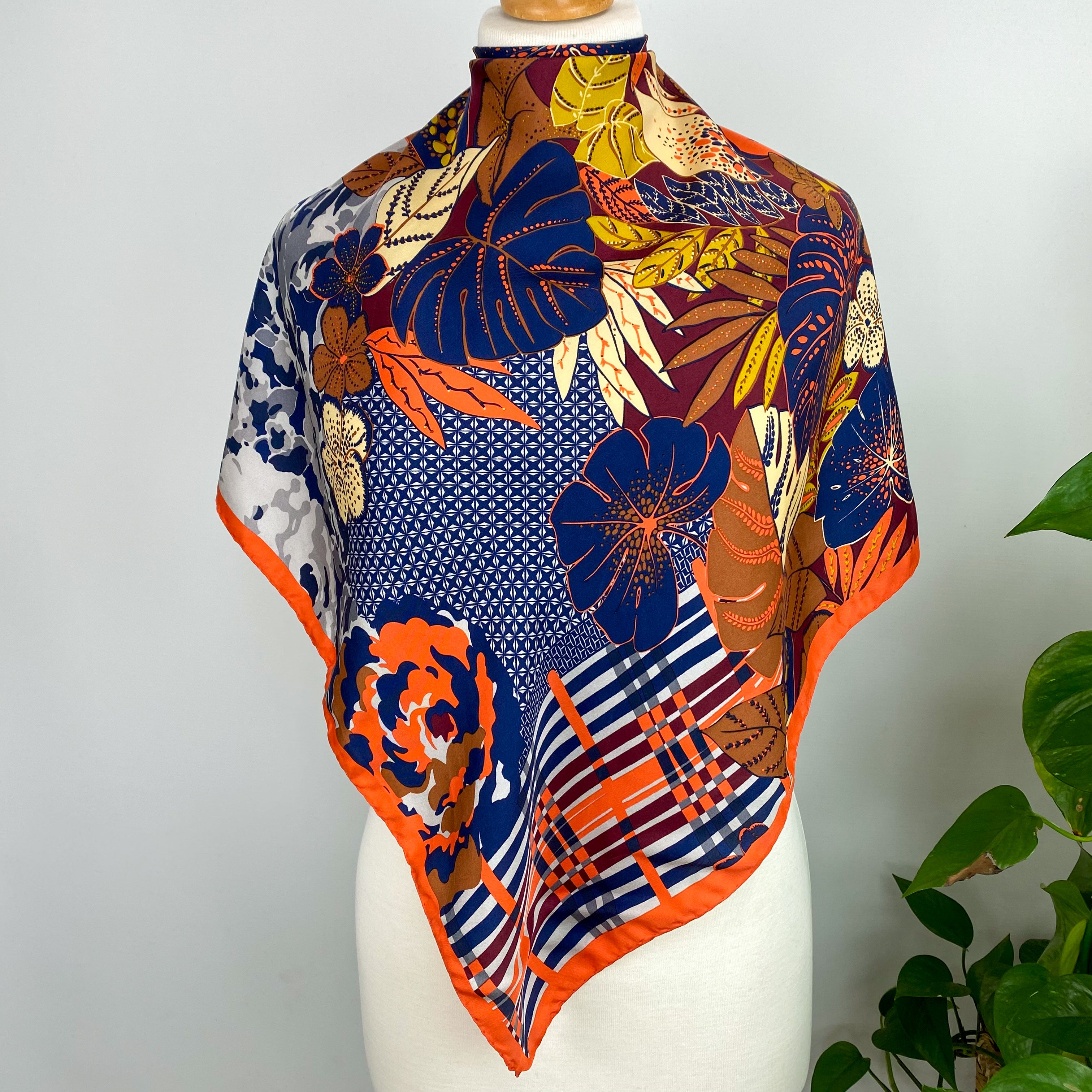 Botanical Multicoloured Silk Scarf