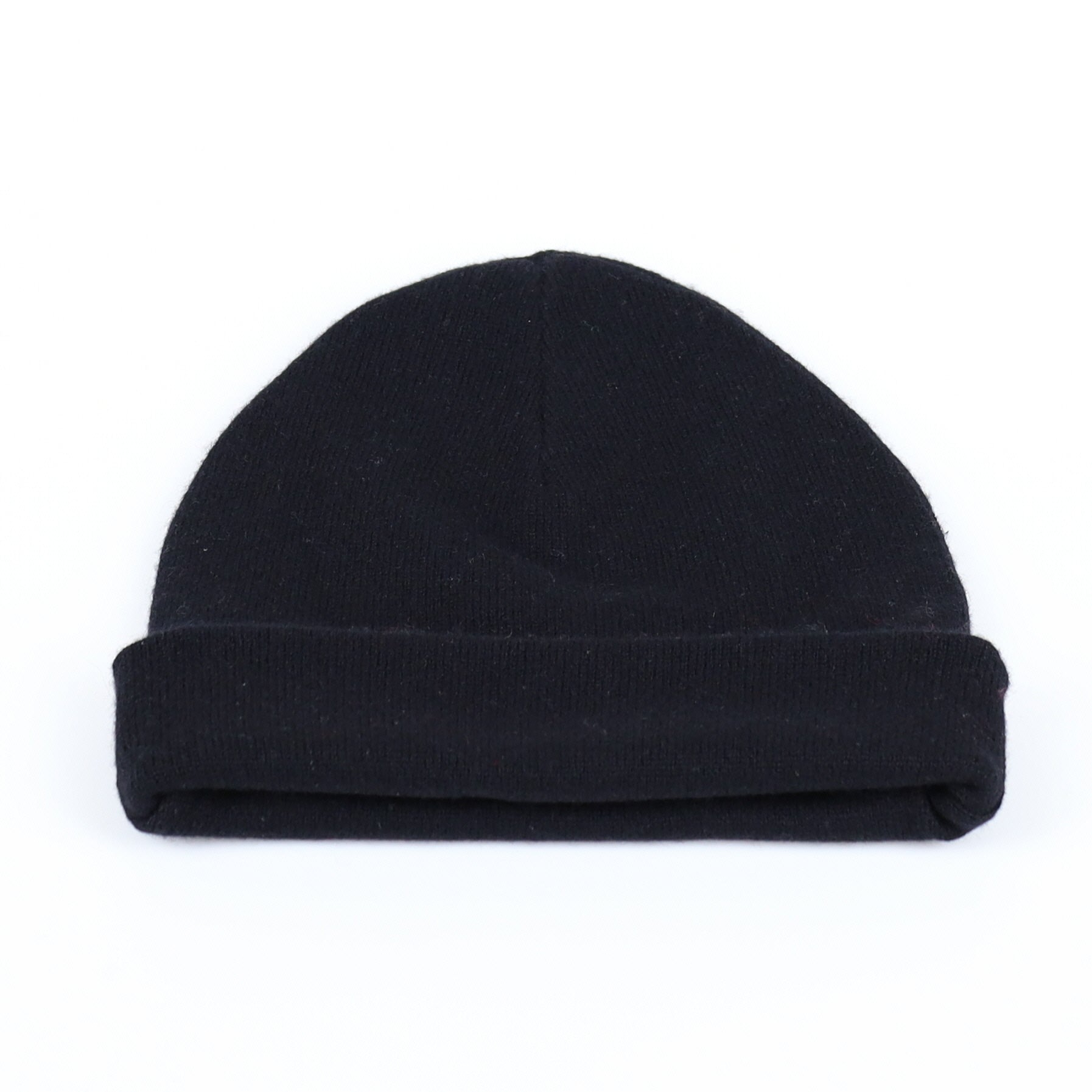 Black Reversible Cashmere Beanie Hat