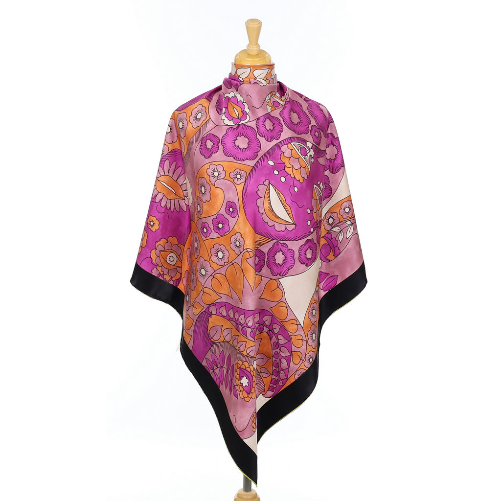 Brand New Mantero Pink Ladies Silk Scarf