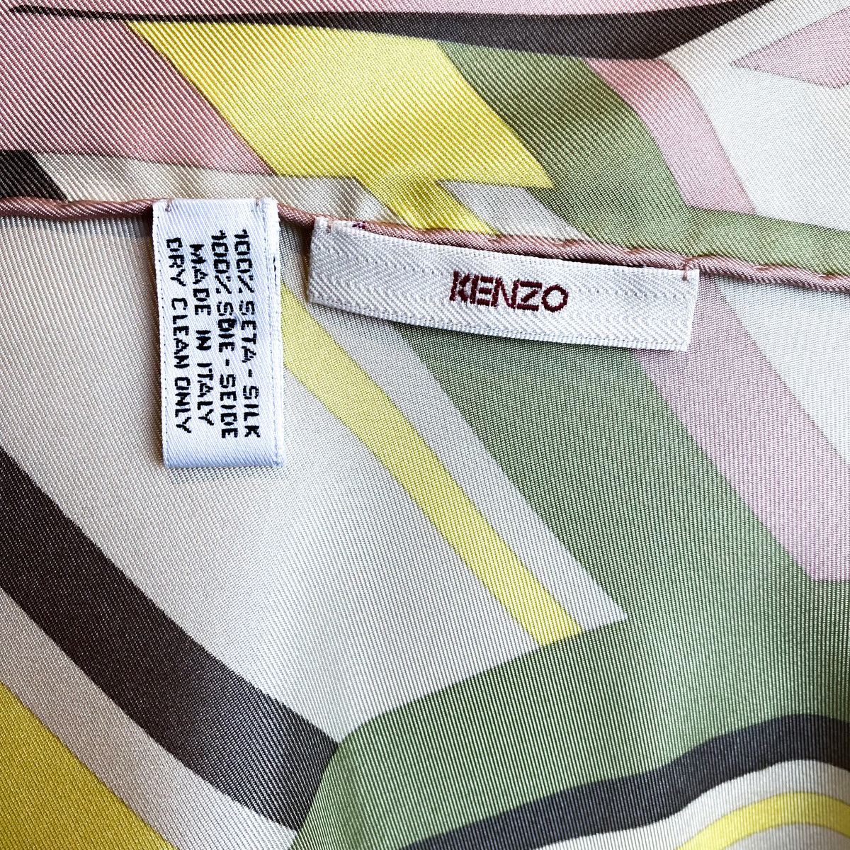 Striking Muted Colours Kenzo Designer Silk Scarf