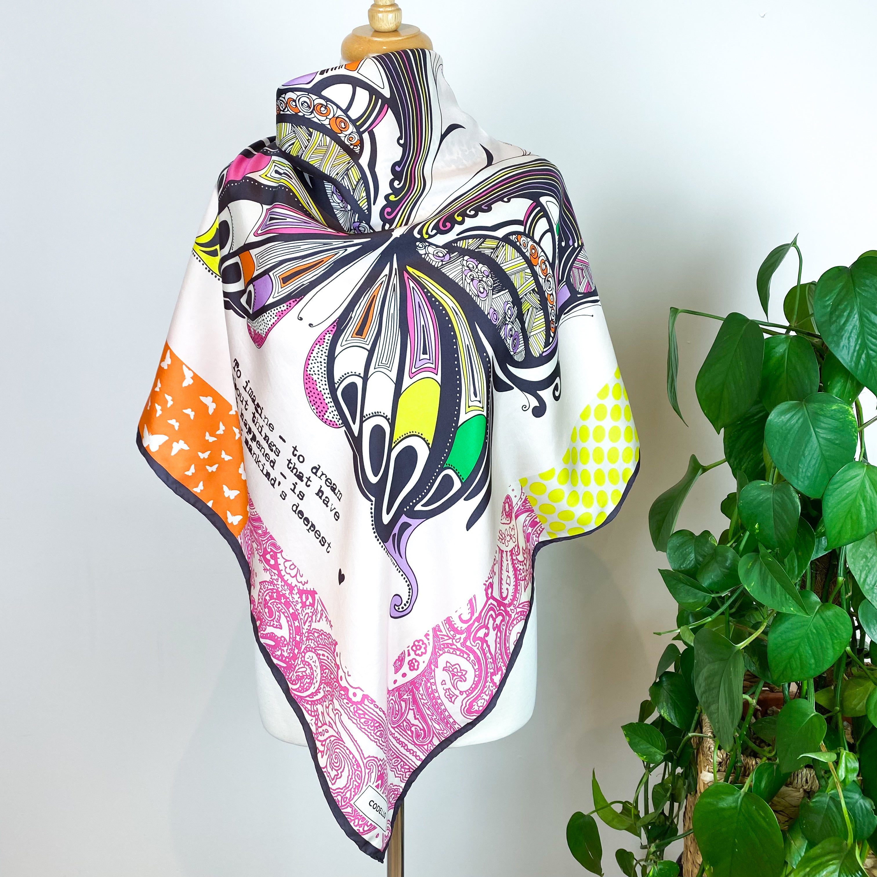 Codello Bright Butterfly Silk Scarf