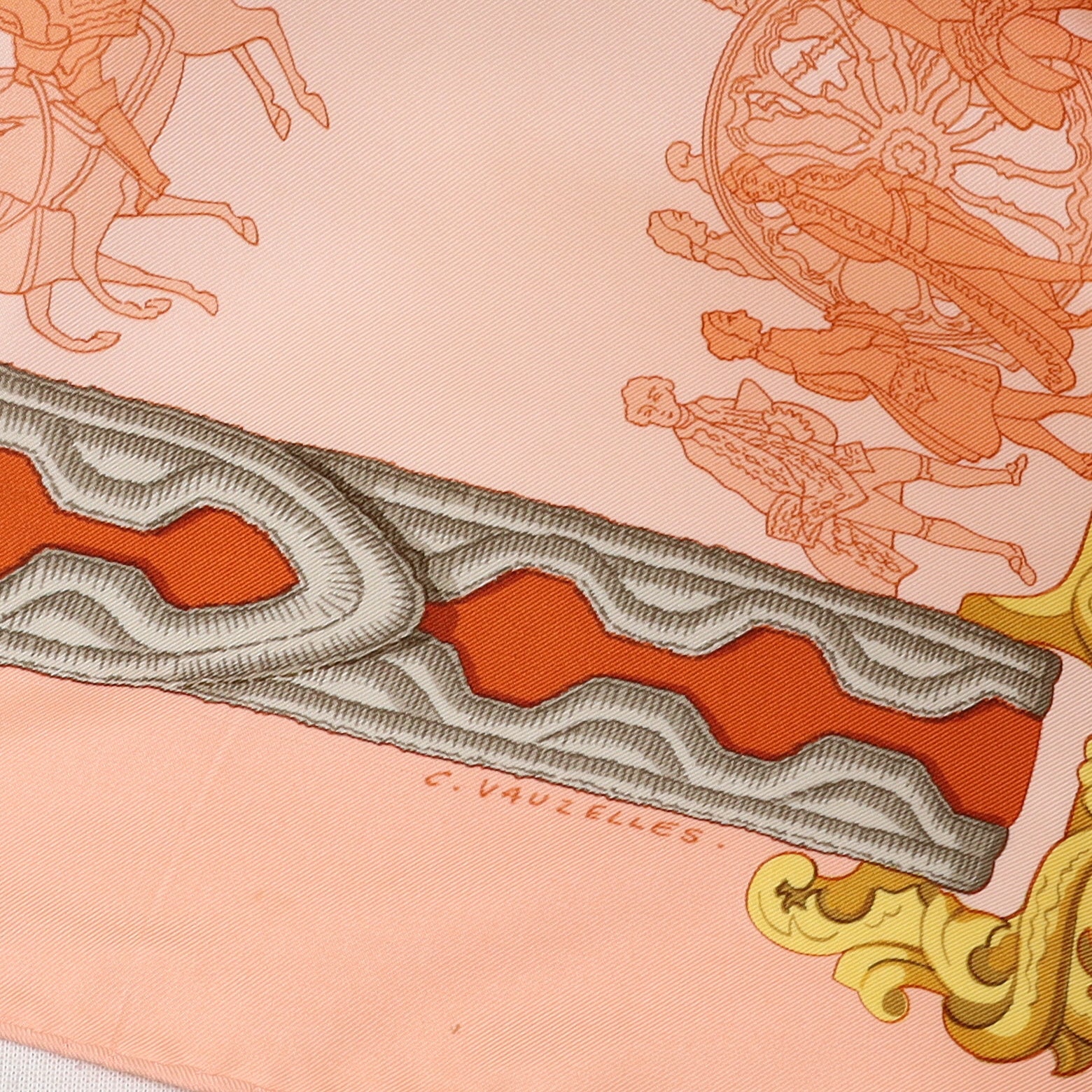 Hermès La Berline D’Or Silk Scarf Quite Rare