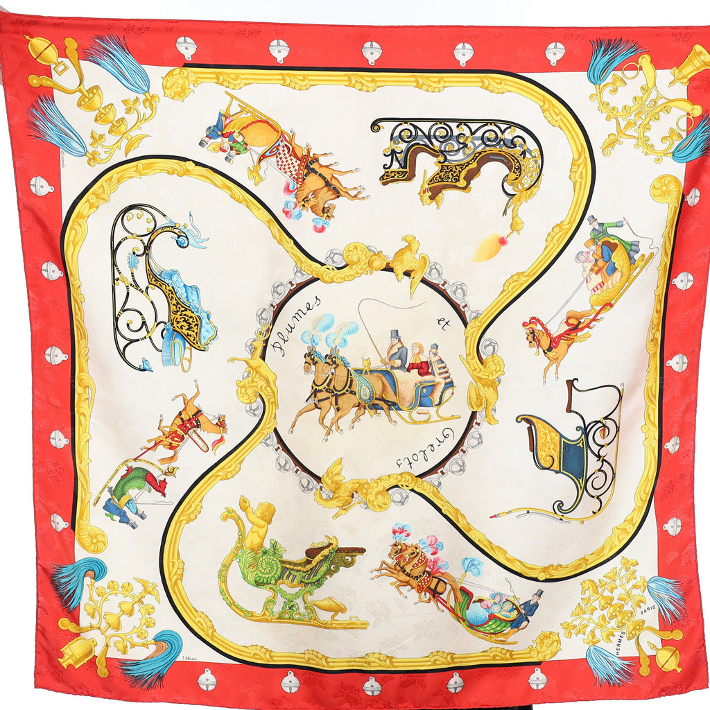 Hermès Plumes et Grelots Silk Scarf
