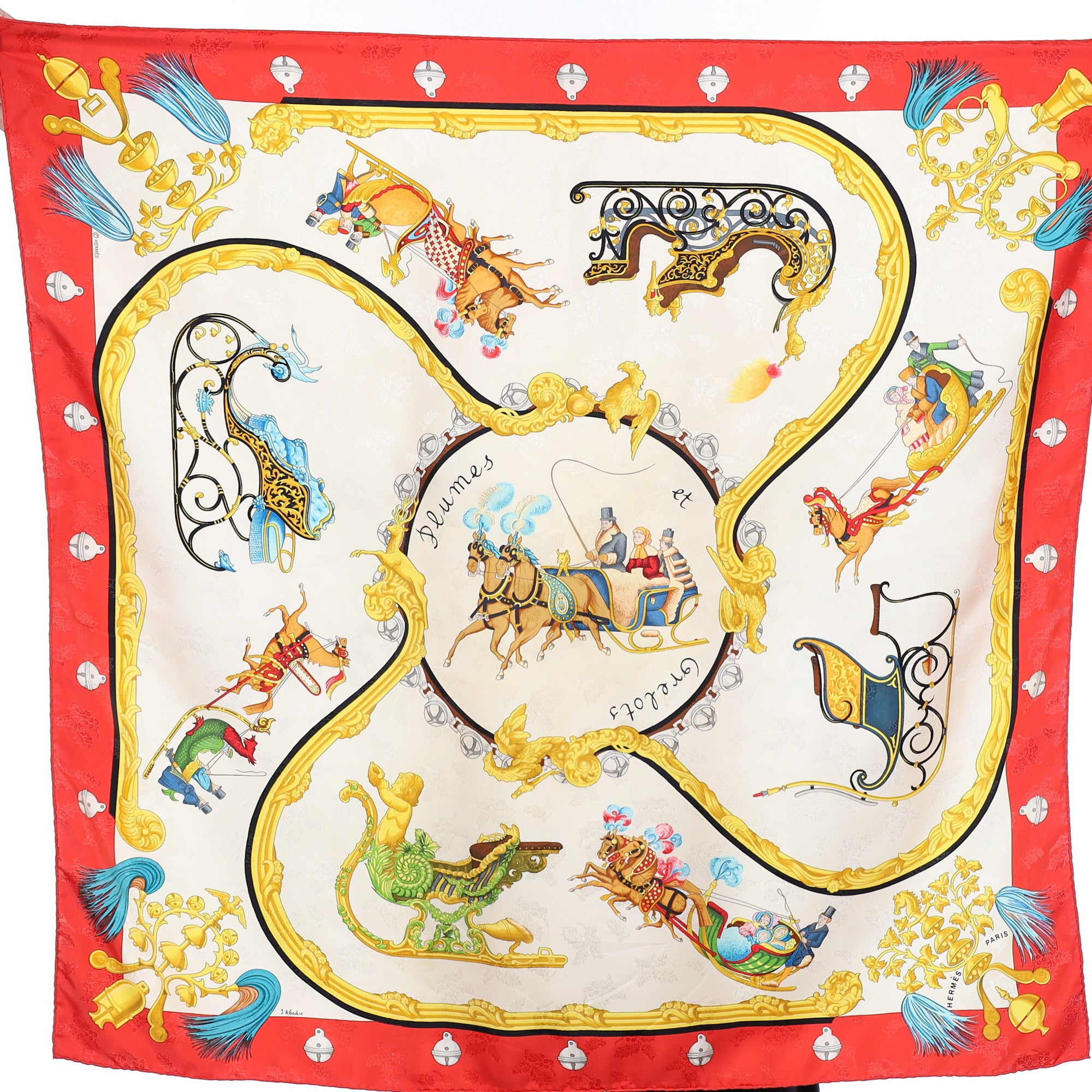 Hermès Plumes et Grelots Silk Scarf