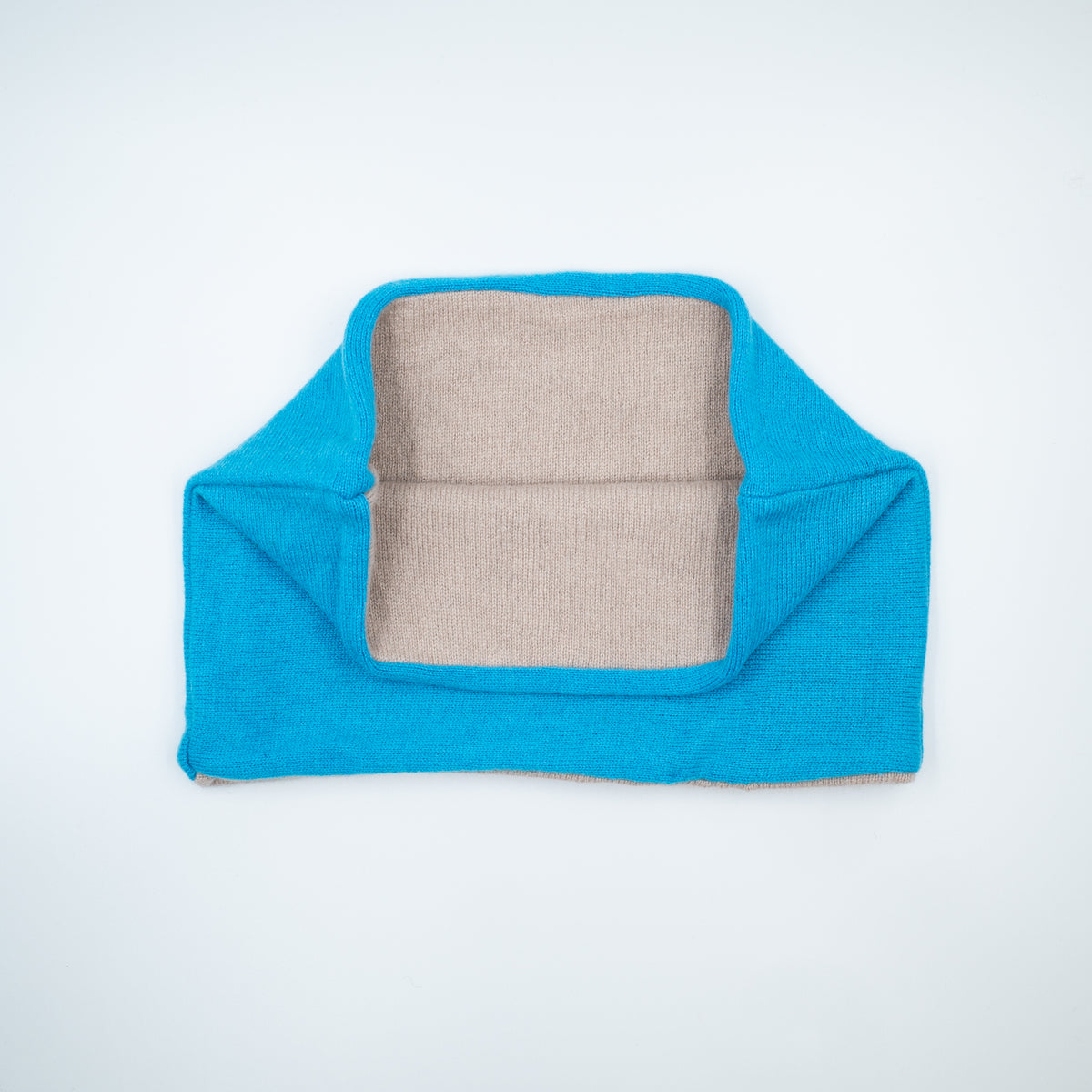 Pale Biscuit and Turquoise Blue Neck Warmer