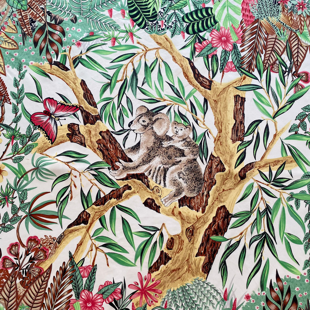 Alain Thomas Botanical Koala Silk Scarf