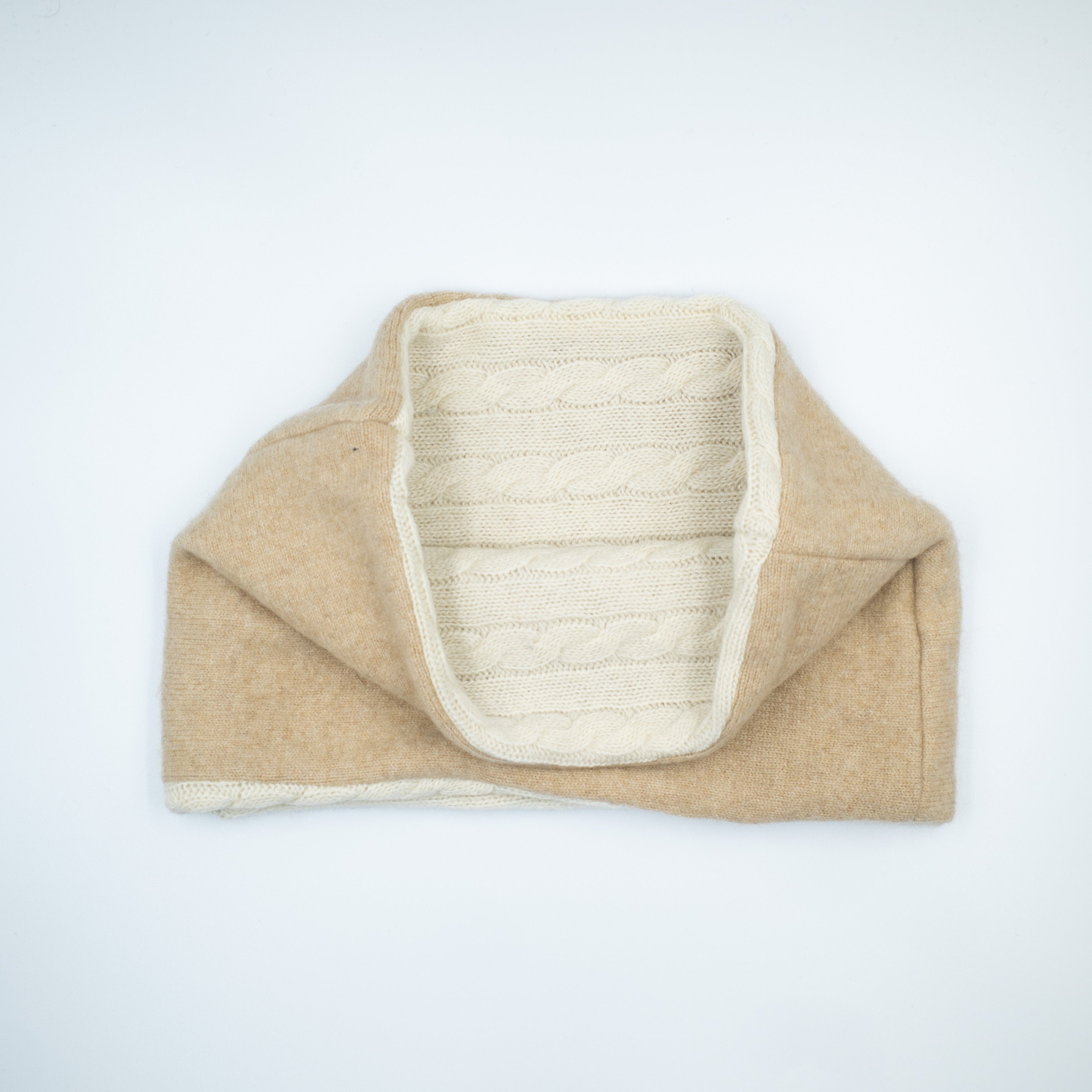 Honey Beige and Cream Cable Neck Warmer