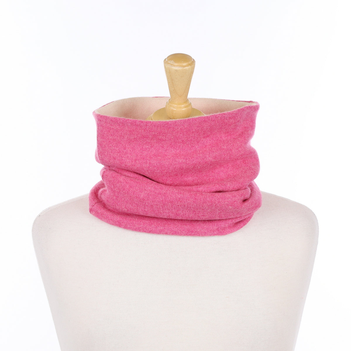 Loganberry Pink and Ivory Luxury Double Layered Snood