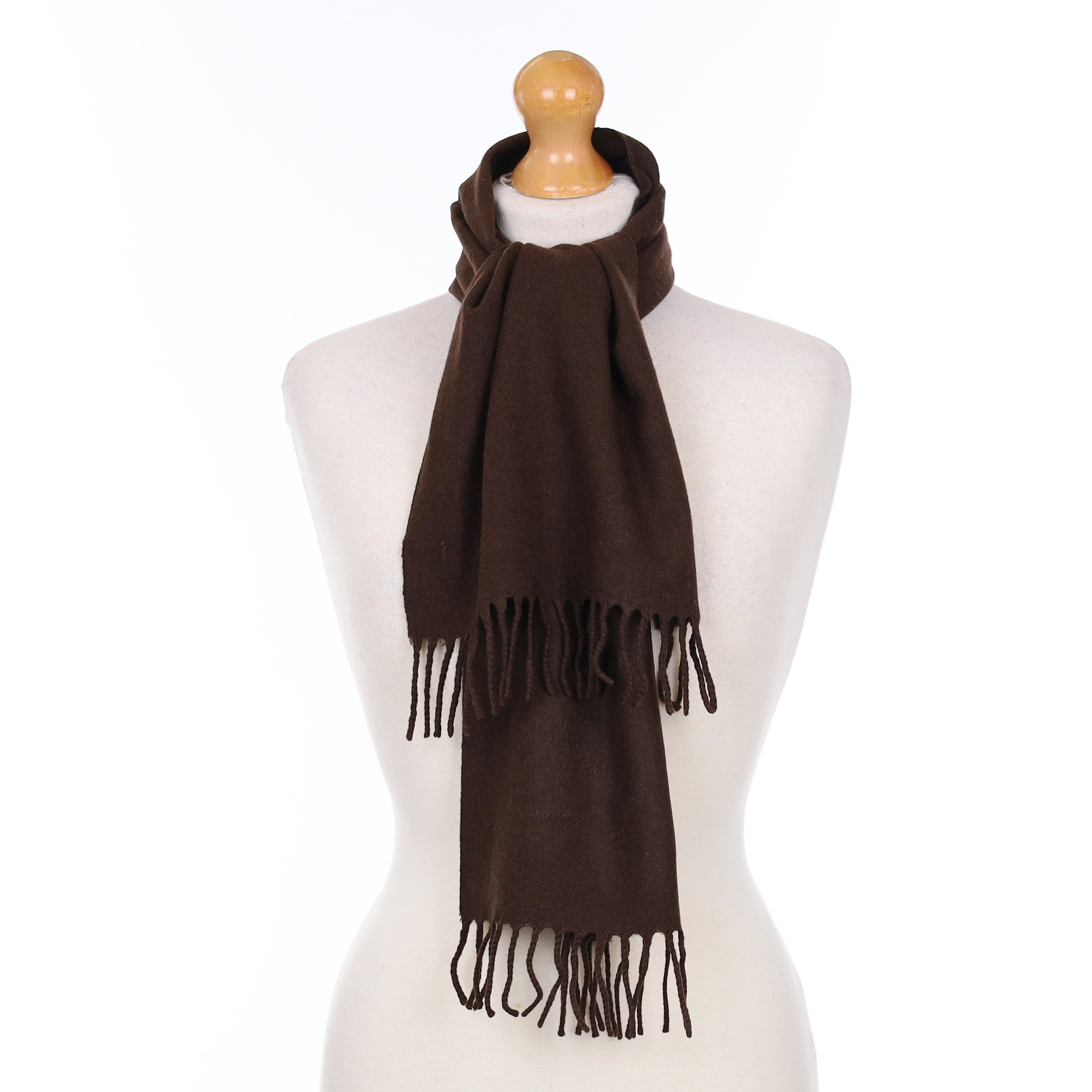 Deep Chocolate Brown Cashmere Woven Scarf