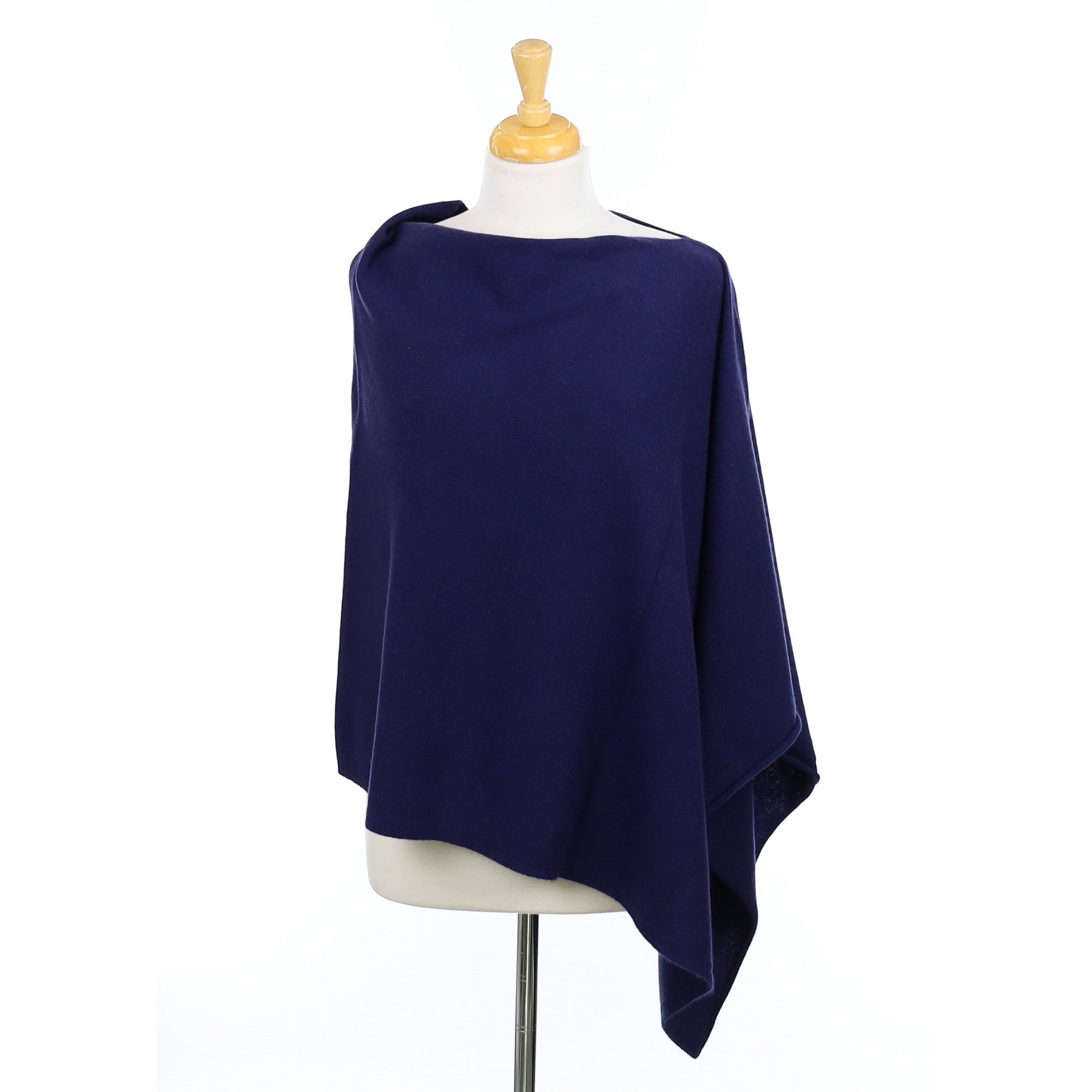 French Navy Cashmere Poncho