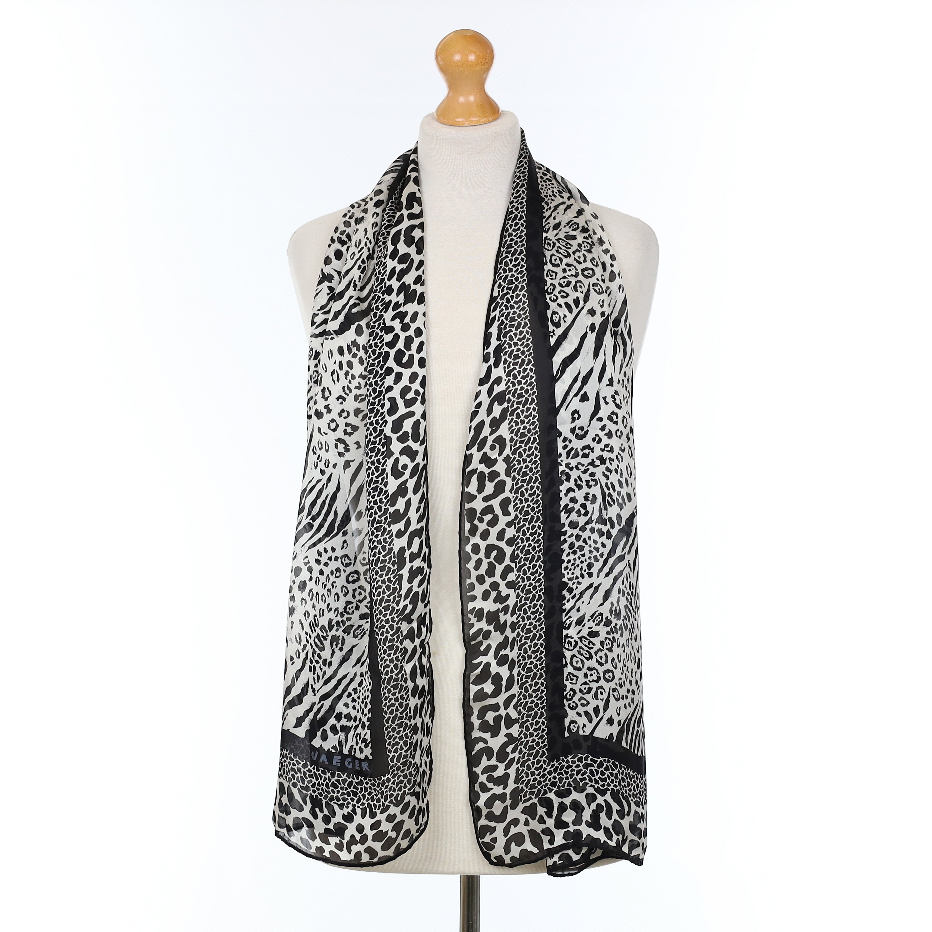 Jaeger Animal Print Silk Scarf