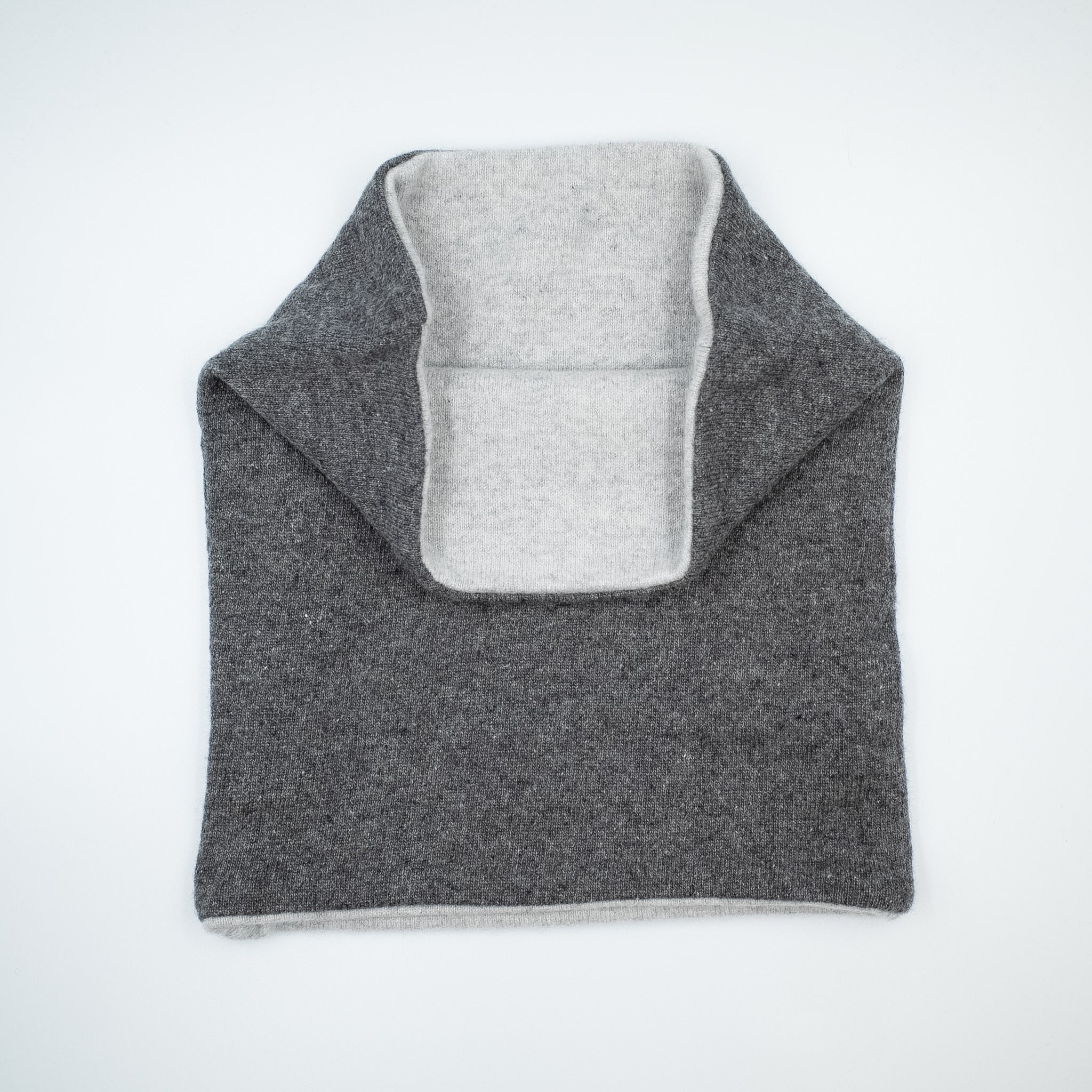 Men’s Pale Grey and Smoke Grey Luxury Double Layered Snood