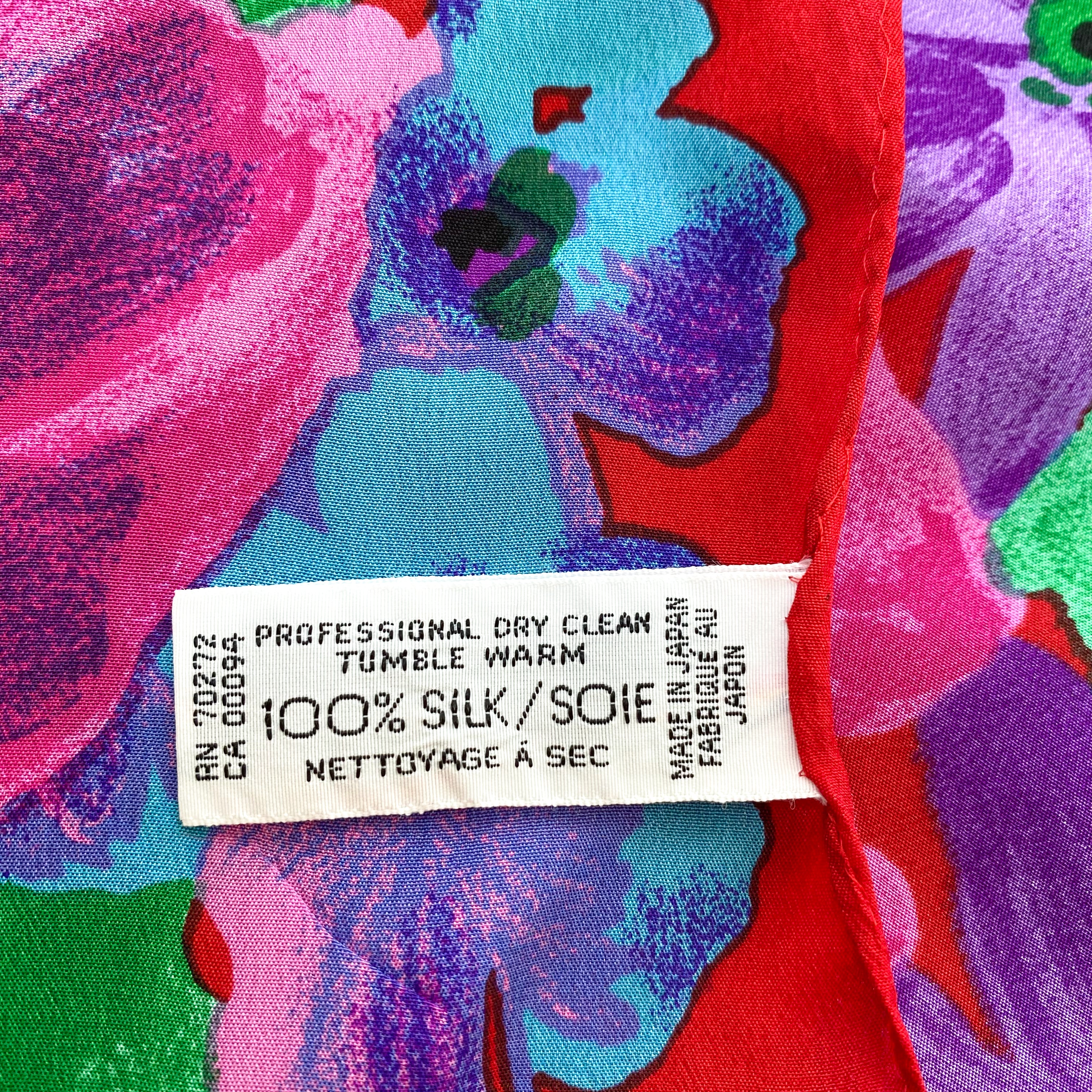 1980s Liz Claiborne Colourful Vintage Silk Scarf