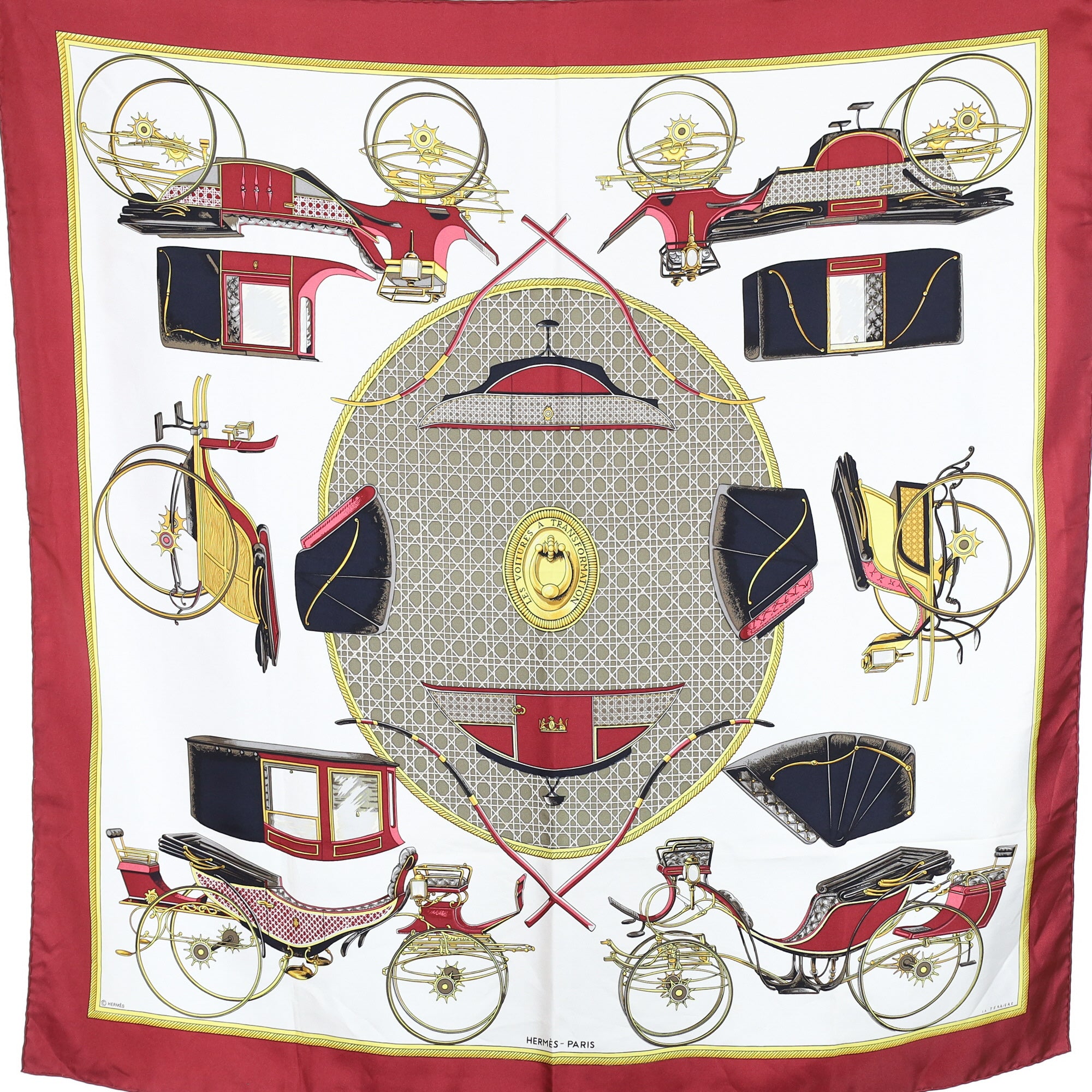 Hermès Les Voitures a Transformation Silk Scarf
