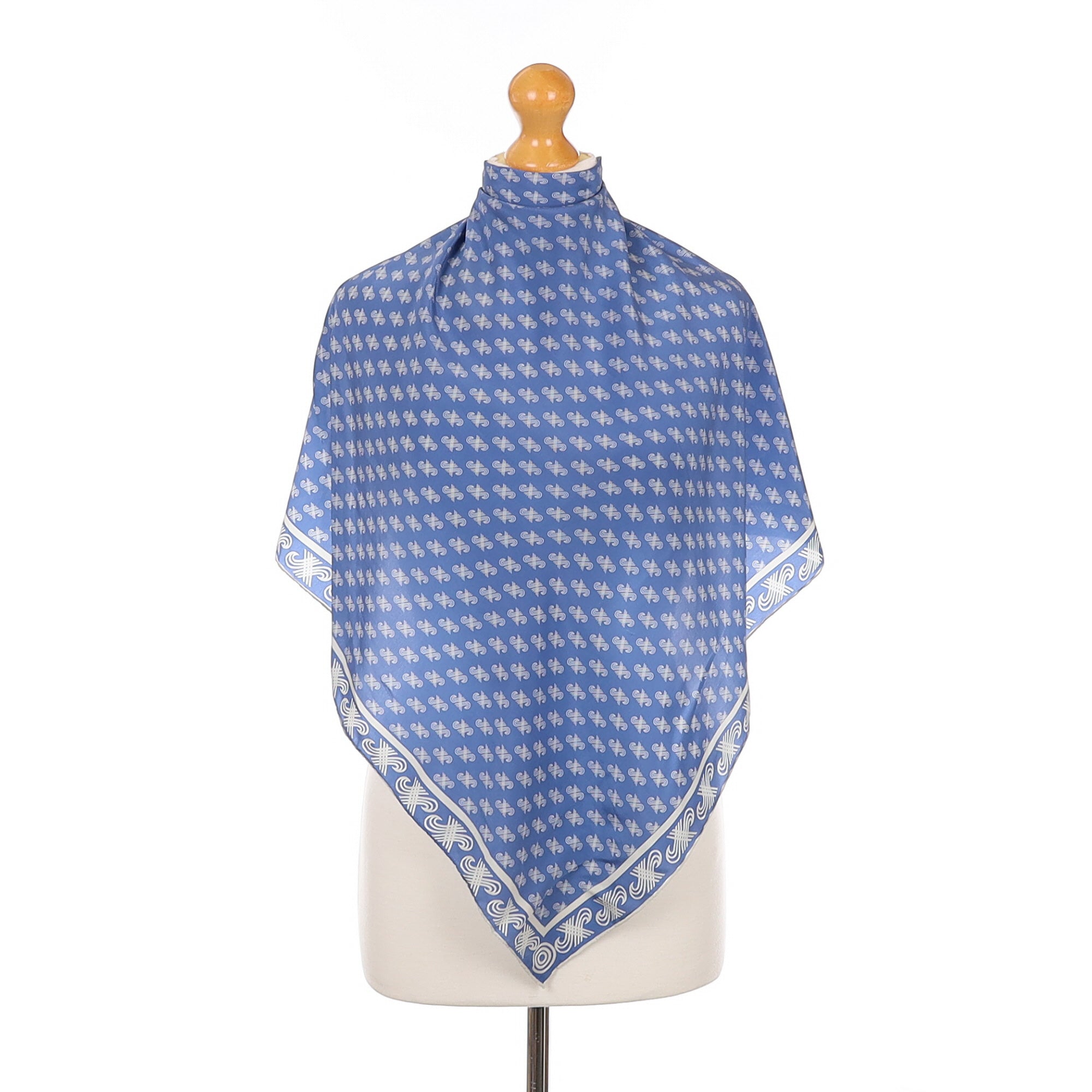 Jaeger Blue Vintage Silk Scarf