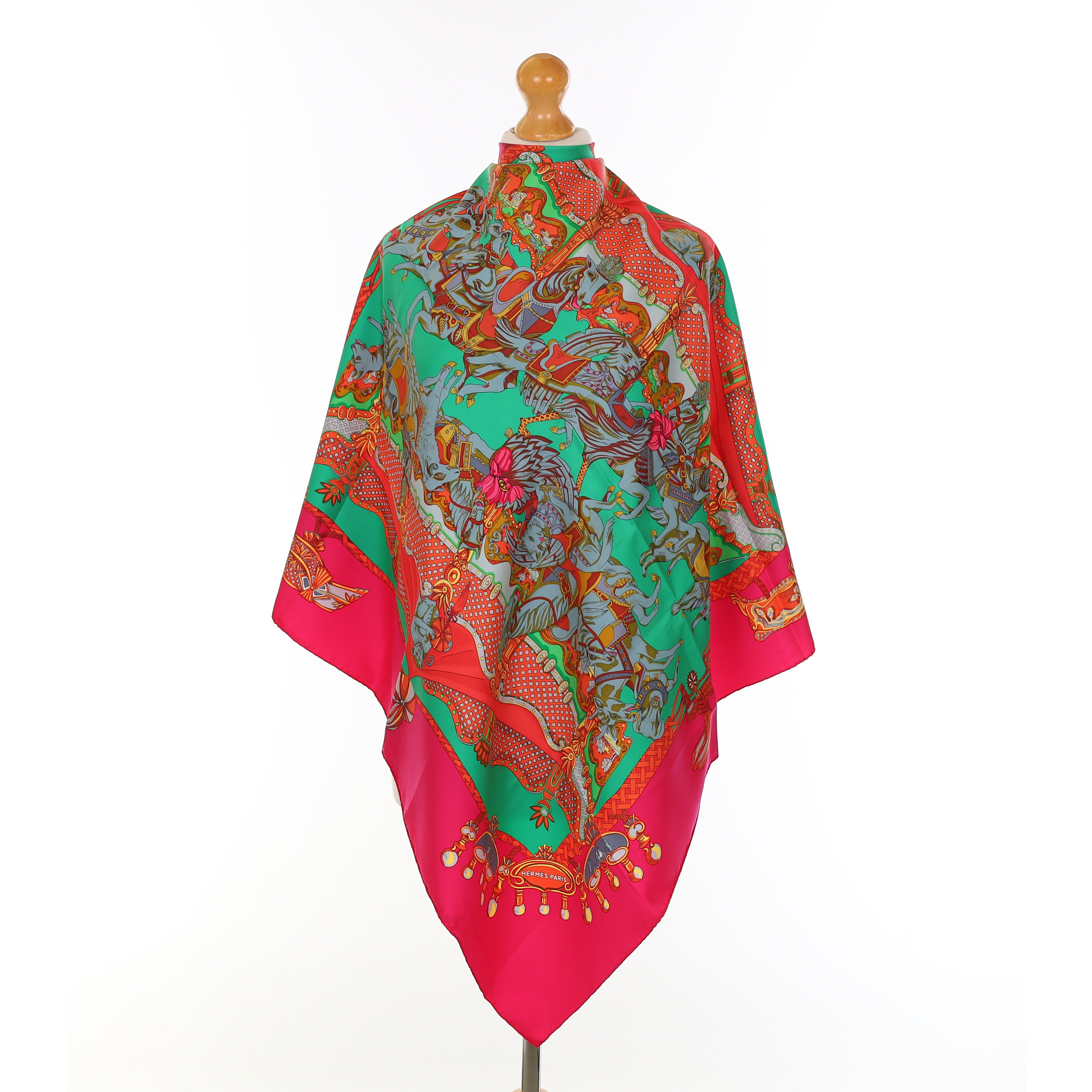 Brand New Boxed Tournez Manège Hermès Silk Scarf