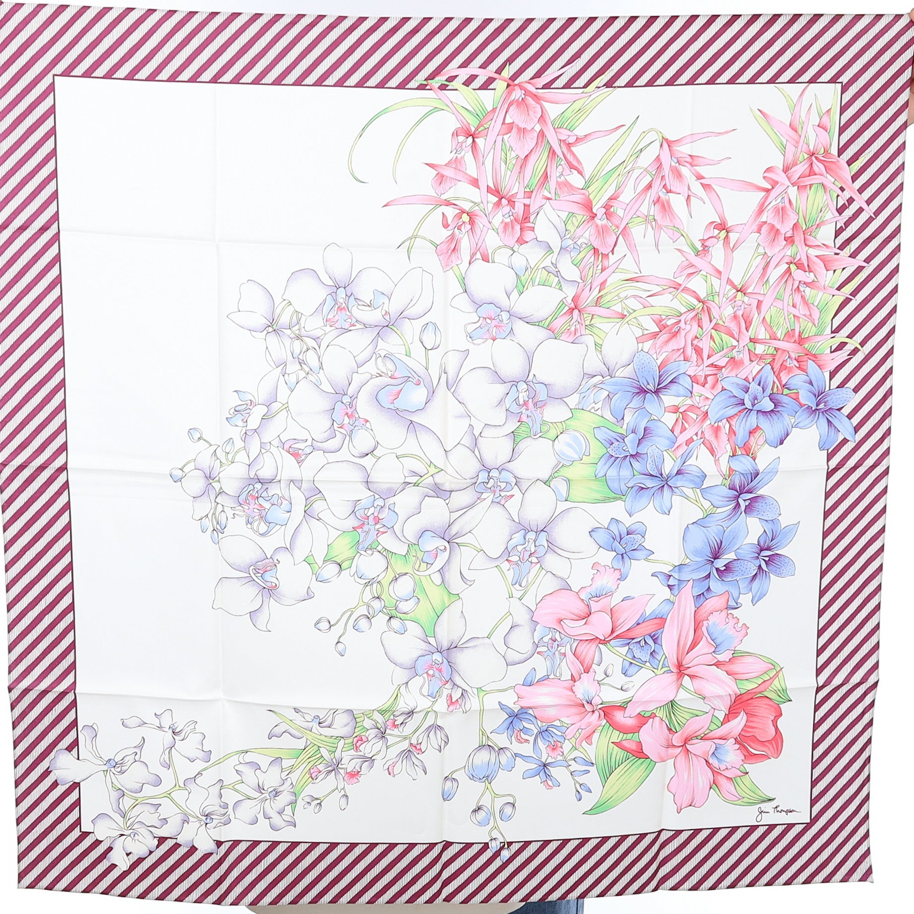 Boxed Jim Thompson Light Floral Silk Scarf