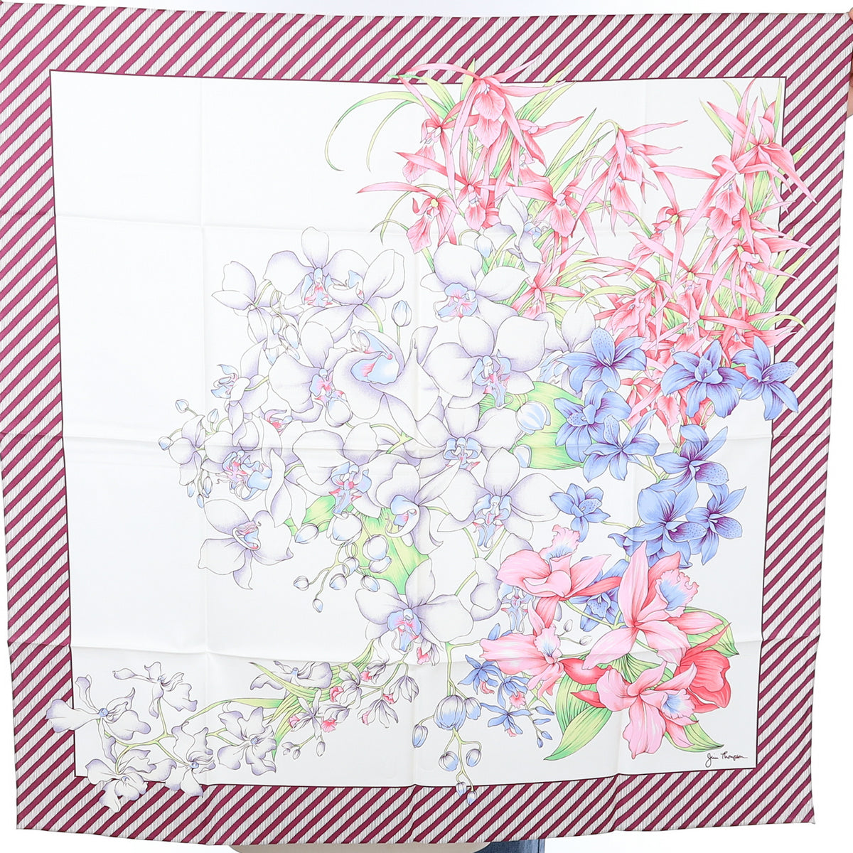 Boxed Jim Thompson Light Floral Silk Scarf