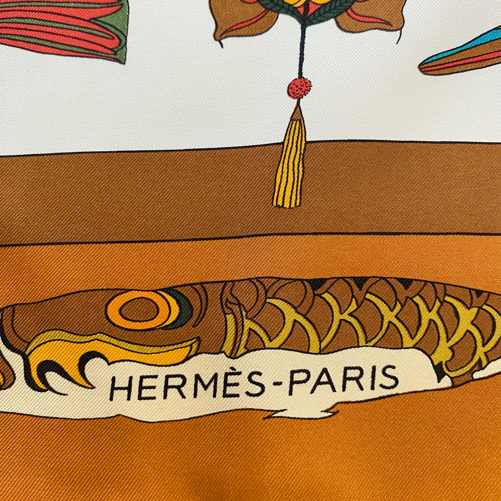 Boxed Hermès Soies Volantes 1991 Designer Silk Scarf