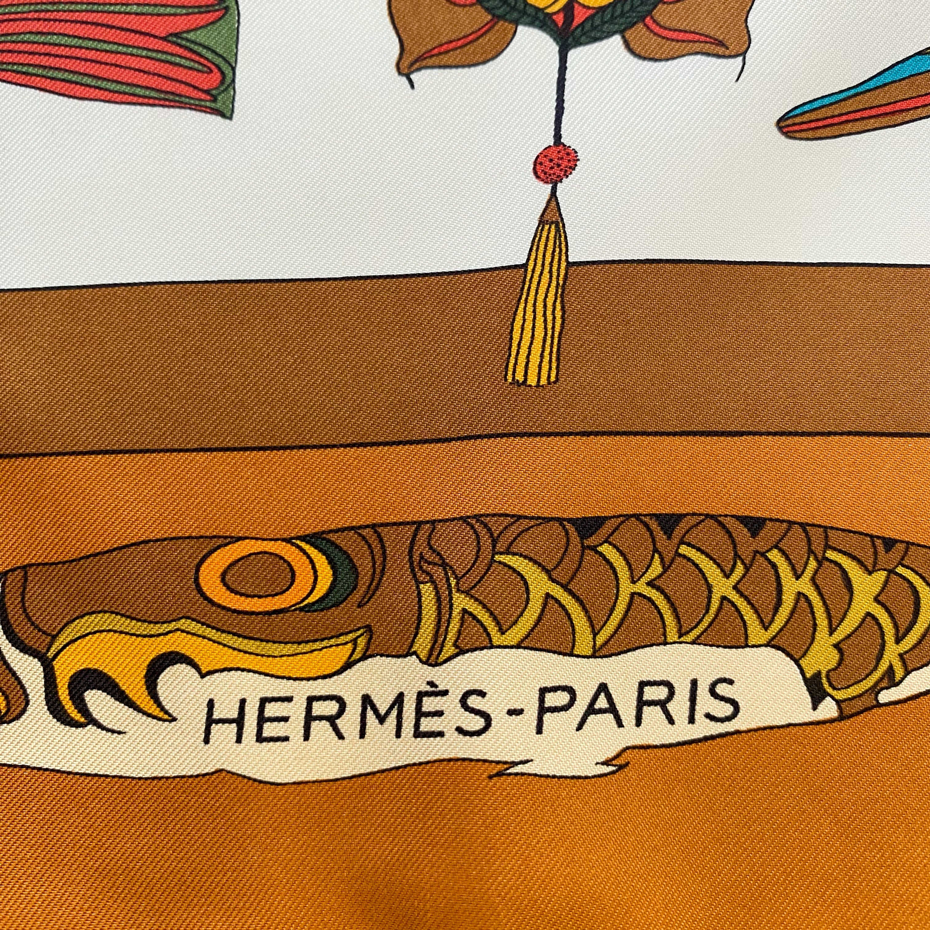 Boxed Hermès Soies Volantes 1991 Designer Silk Scarf
