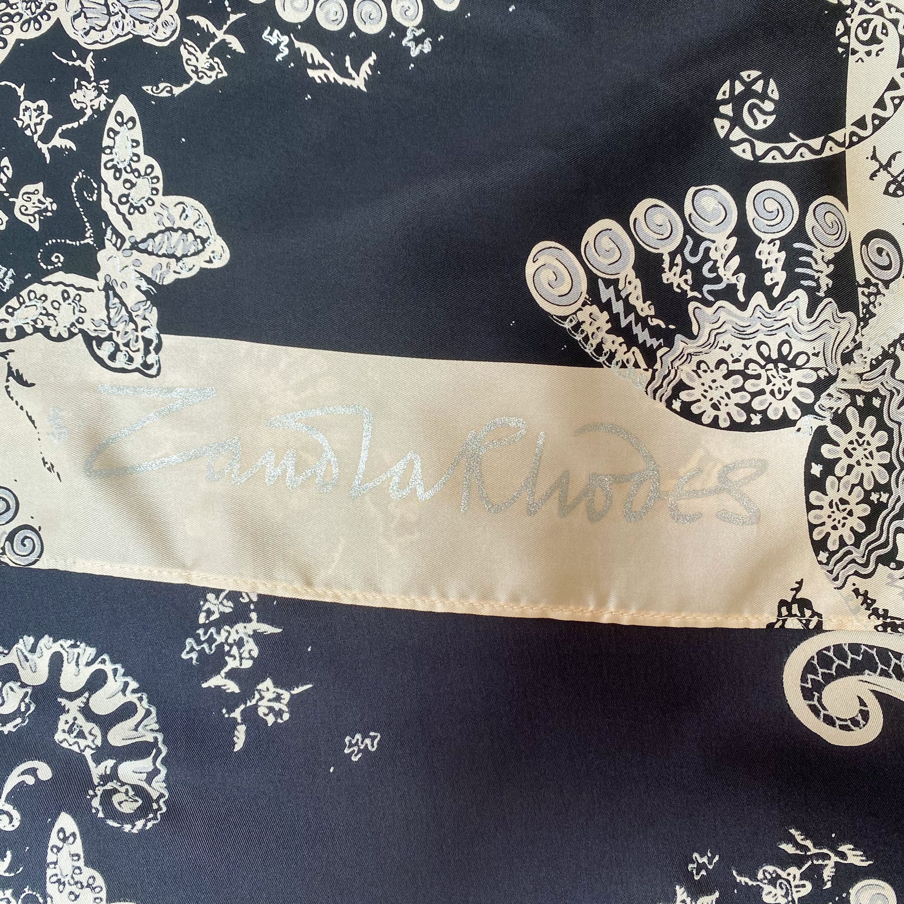 Zandra Rhodes Designer Silk Scarf