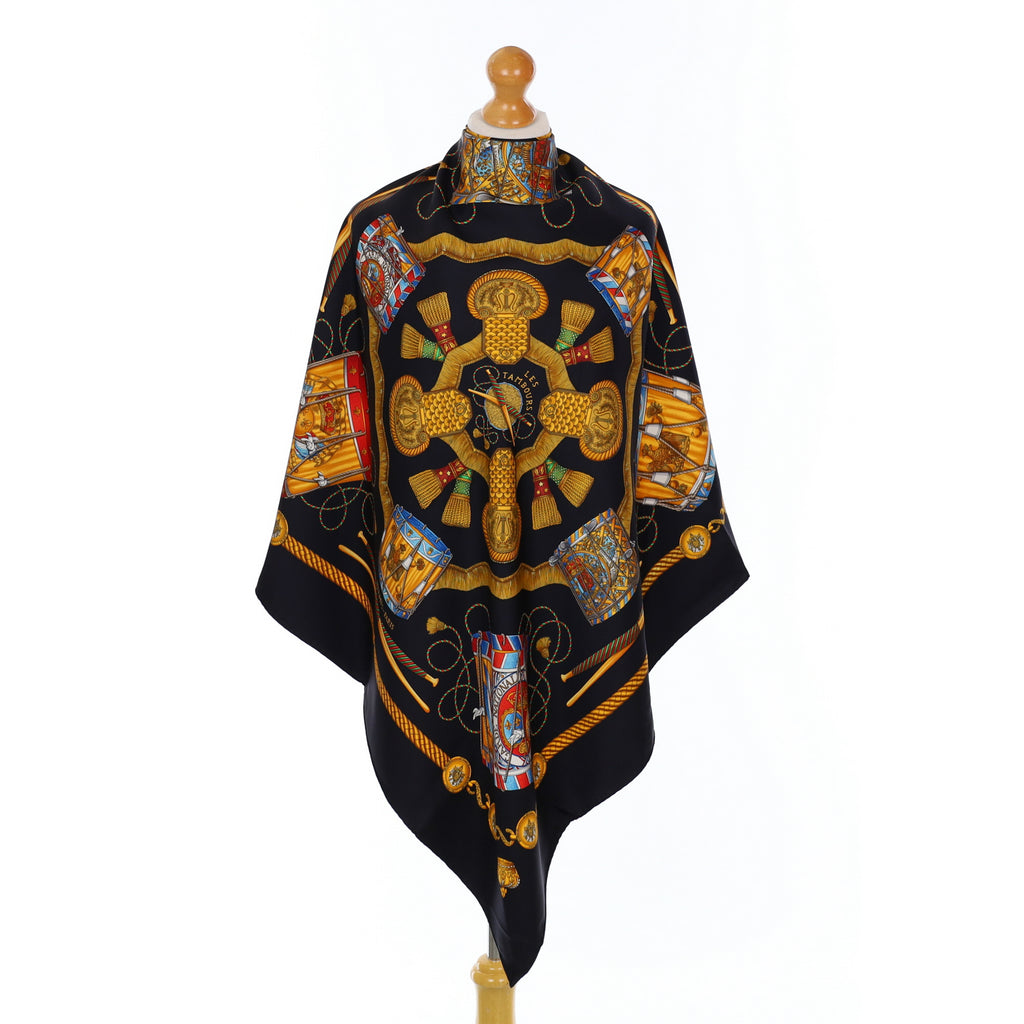 Hermès Les Tambours Silk Scarf