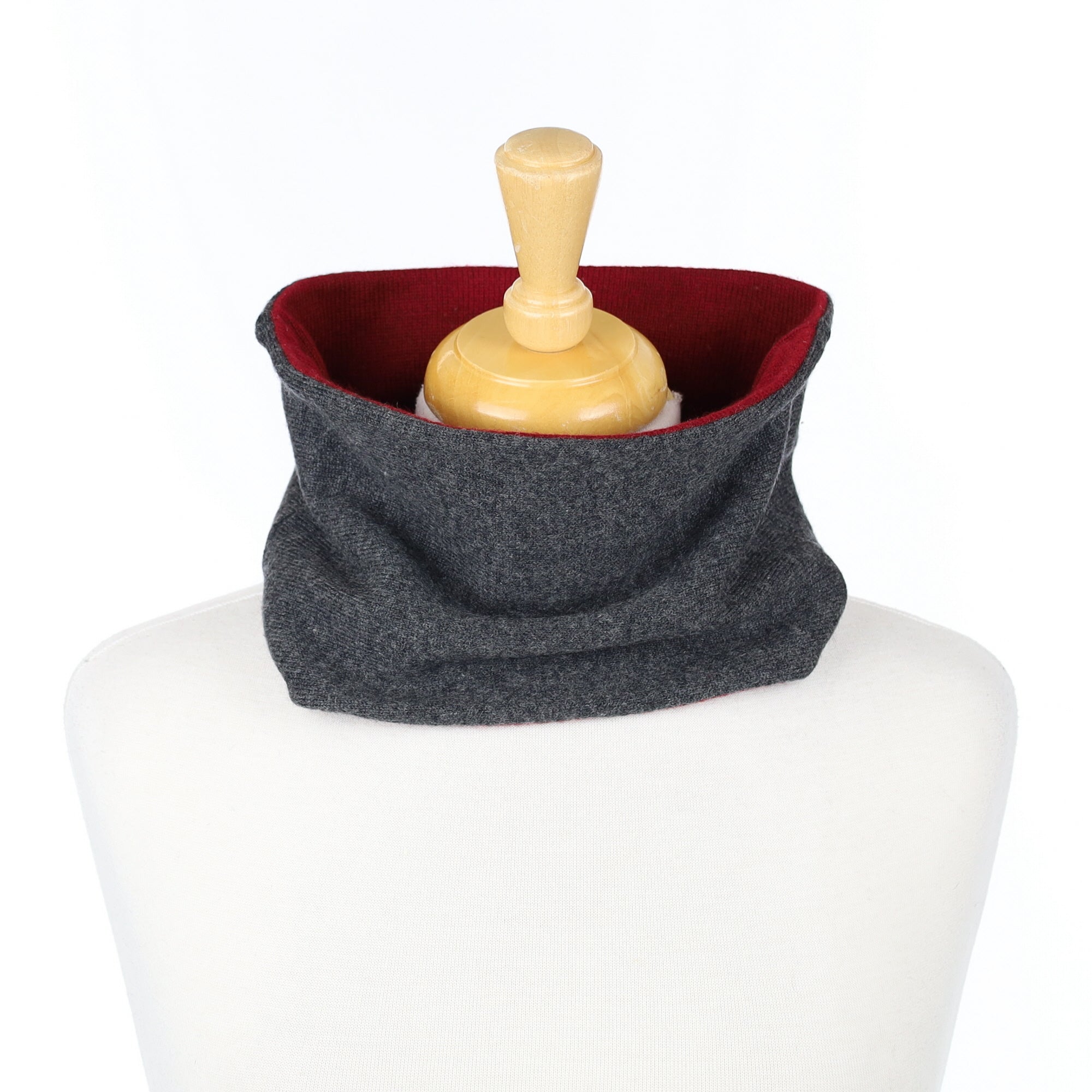 Dark Slate and Burgundy Neck Warmer