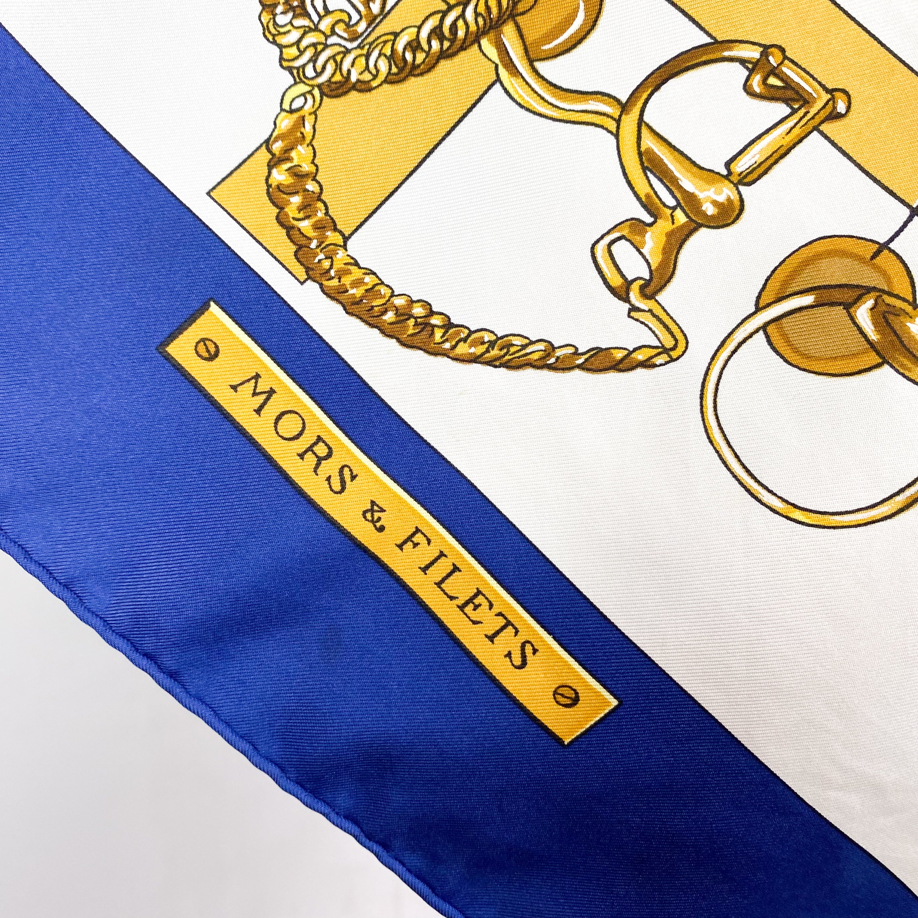 Boxed Hermes Mors et Filets Designer Silk Scarf