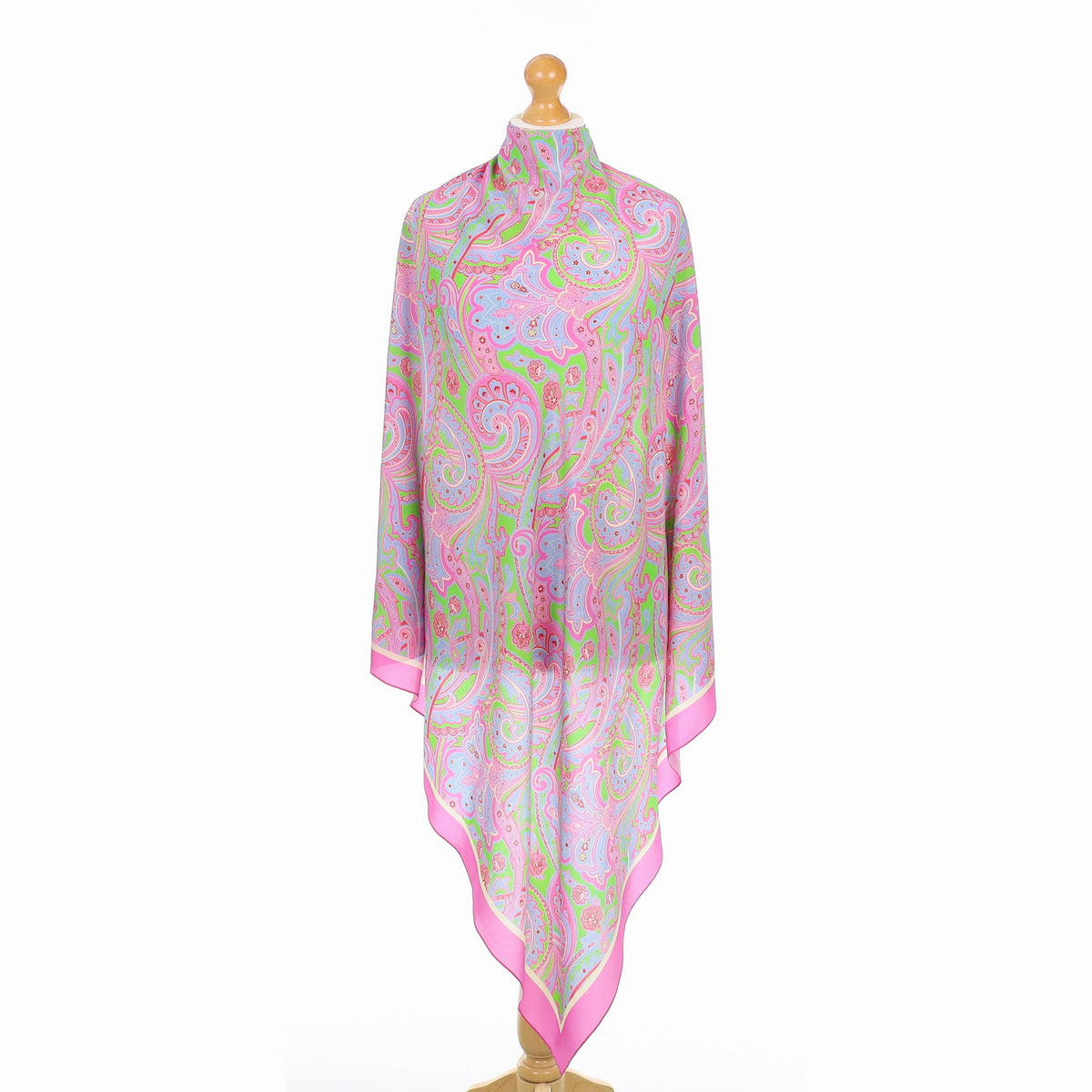 Pink Paisley Silk Scarf Large