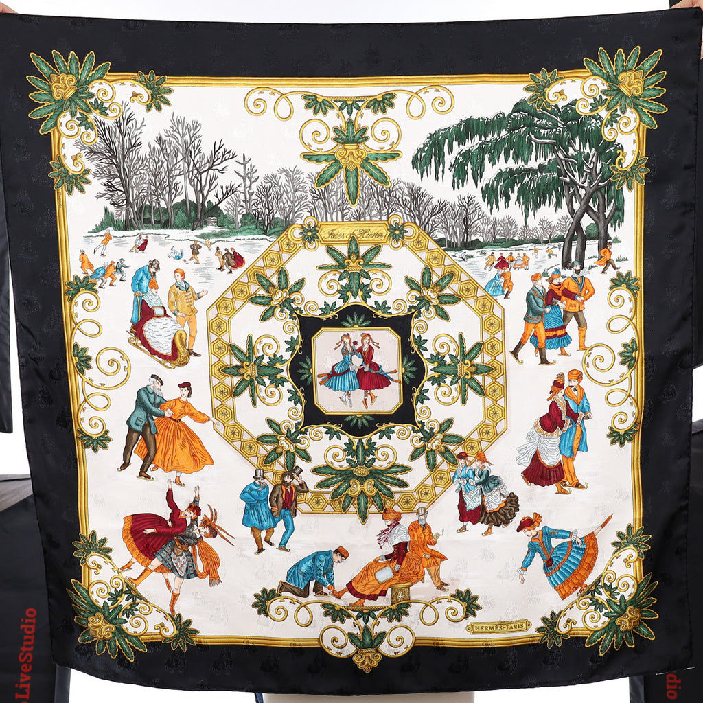 Hermès Joies D’Hiver Silk Scarf Rare