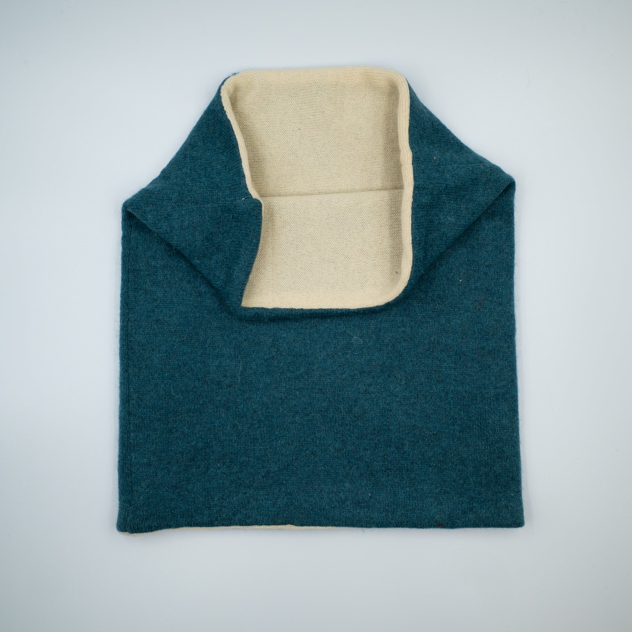 Peacock Blue and Cream Luxury Double Layered Snood