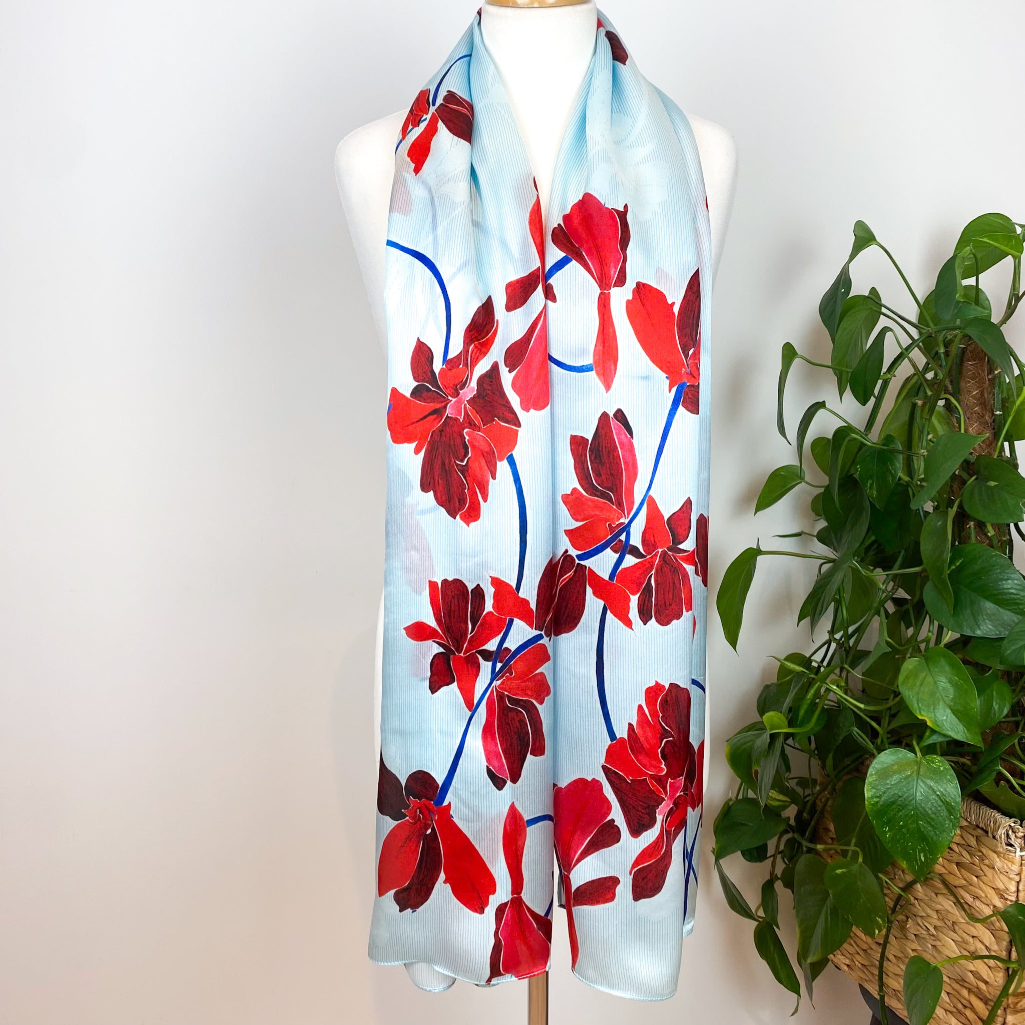 Jigsaw Wrap Style Satin Silk Scarf
