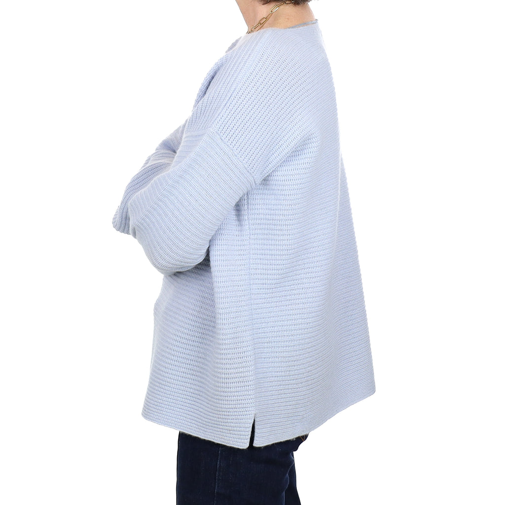 Powder Blue Cashmere Slash Neck Jumper Medium