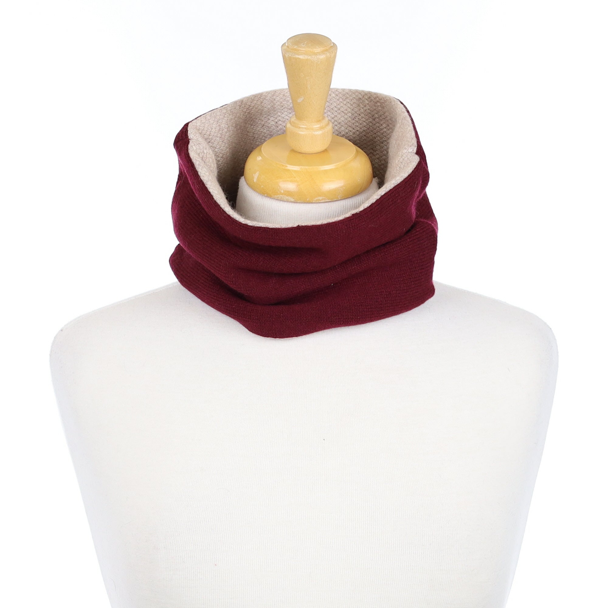 Wine Red and Textured Oatmeal Neck Warmer