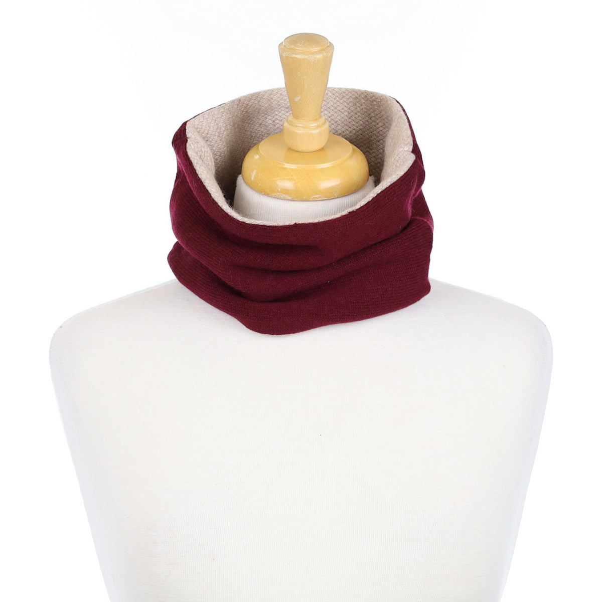 Wine Red and Textured Oatmeal Neck Warmer