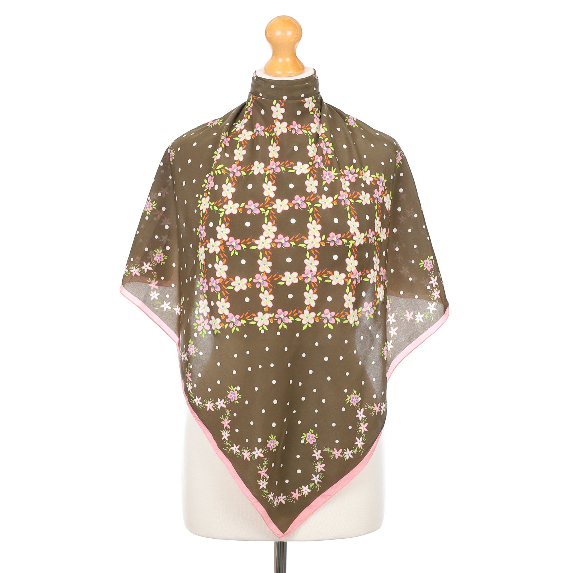 Cacharel Heart Design Silk Scarf