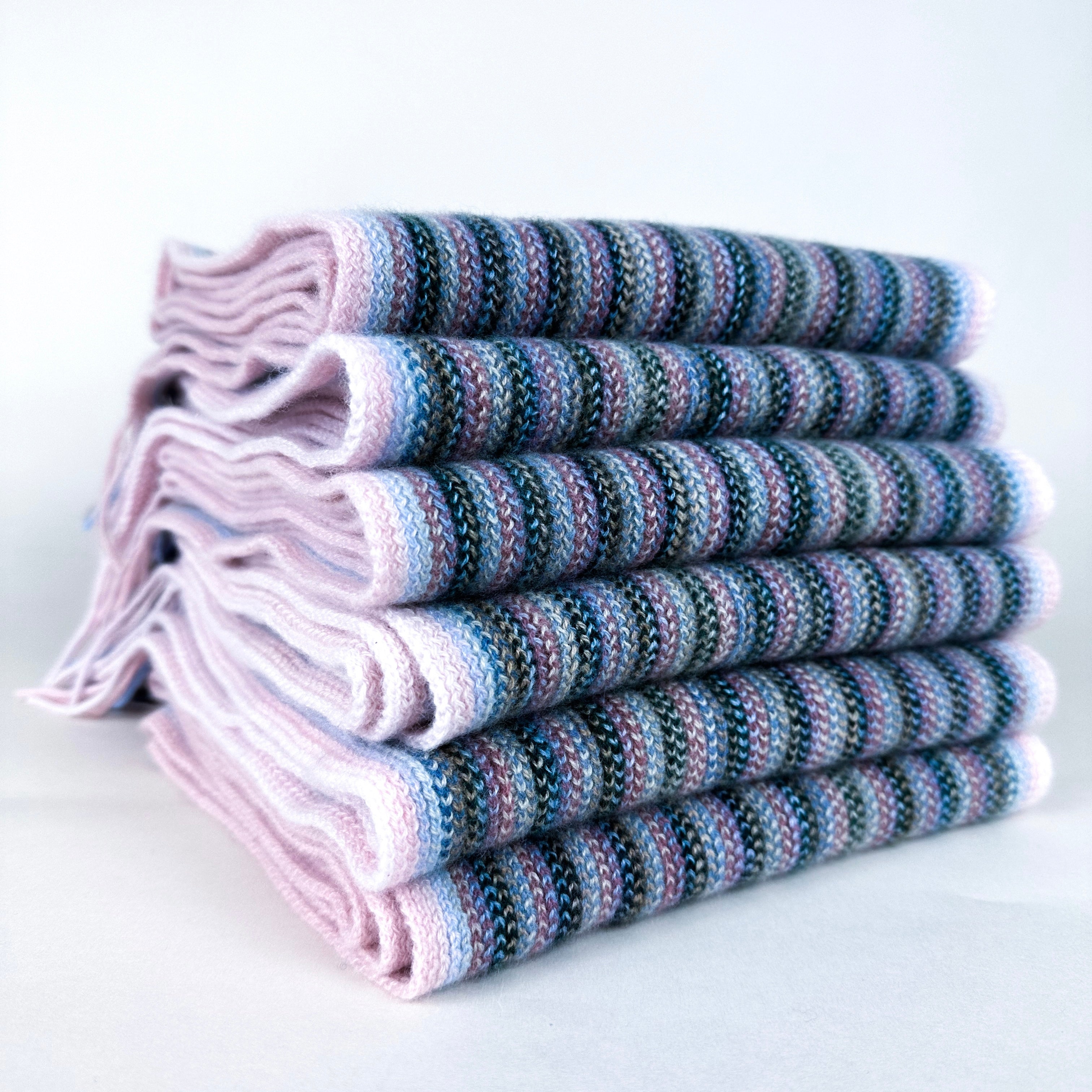 Brand New Multicoloured Pink Striped Scottish Scarf