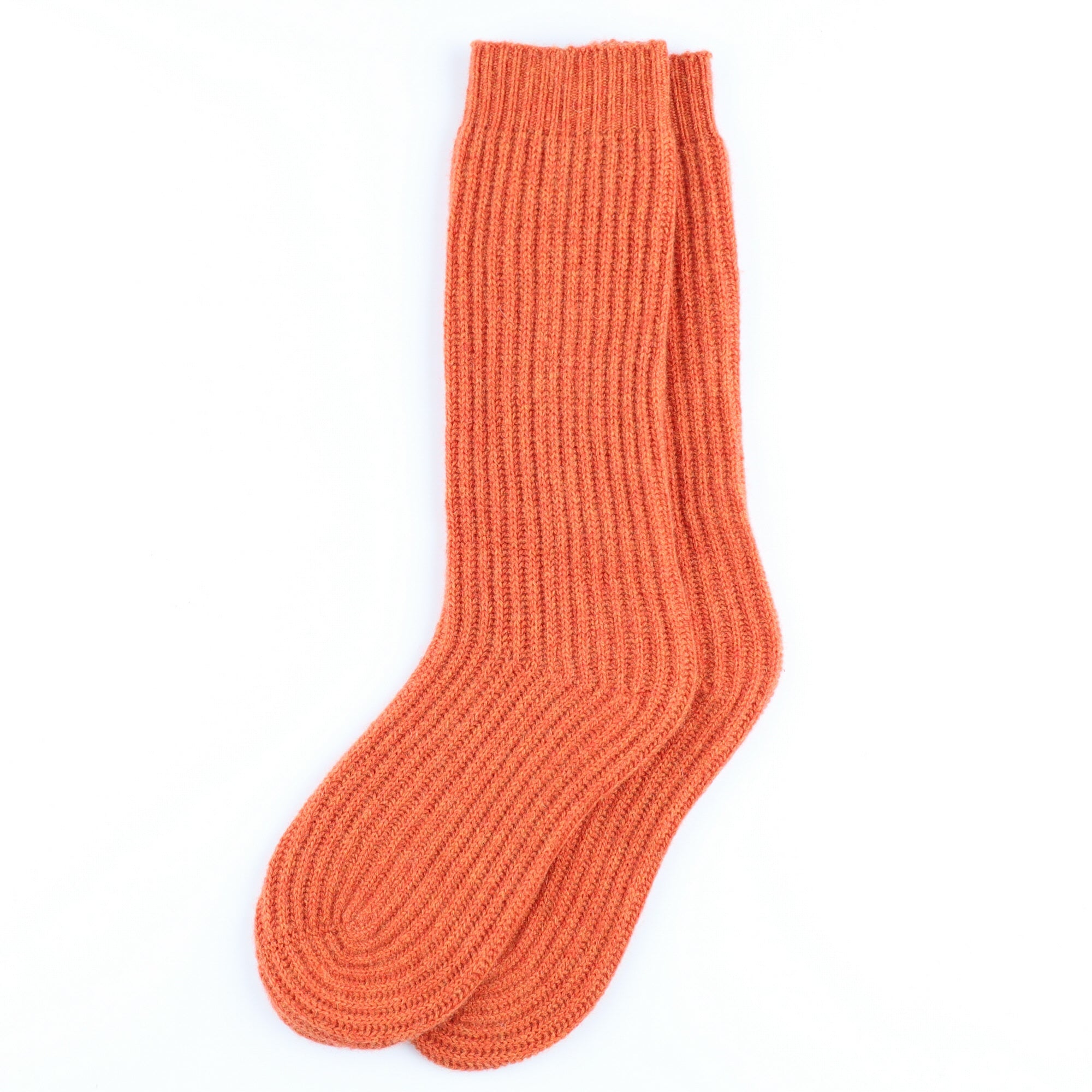 Brand New Scottish Burnt Orange Luxury Cashmere Bed Socks