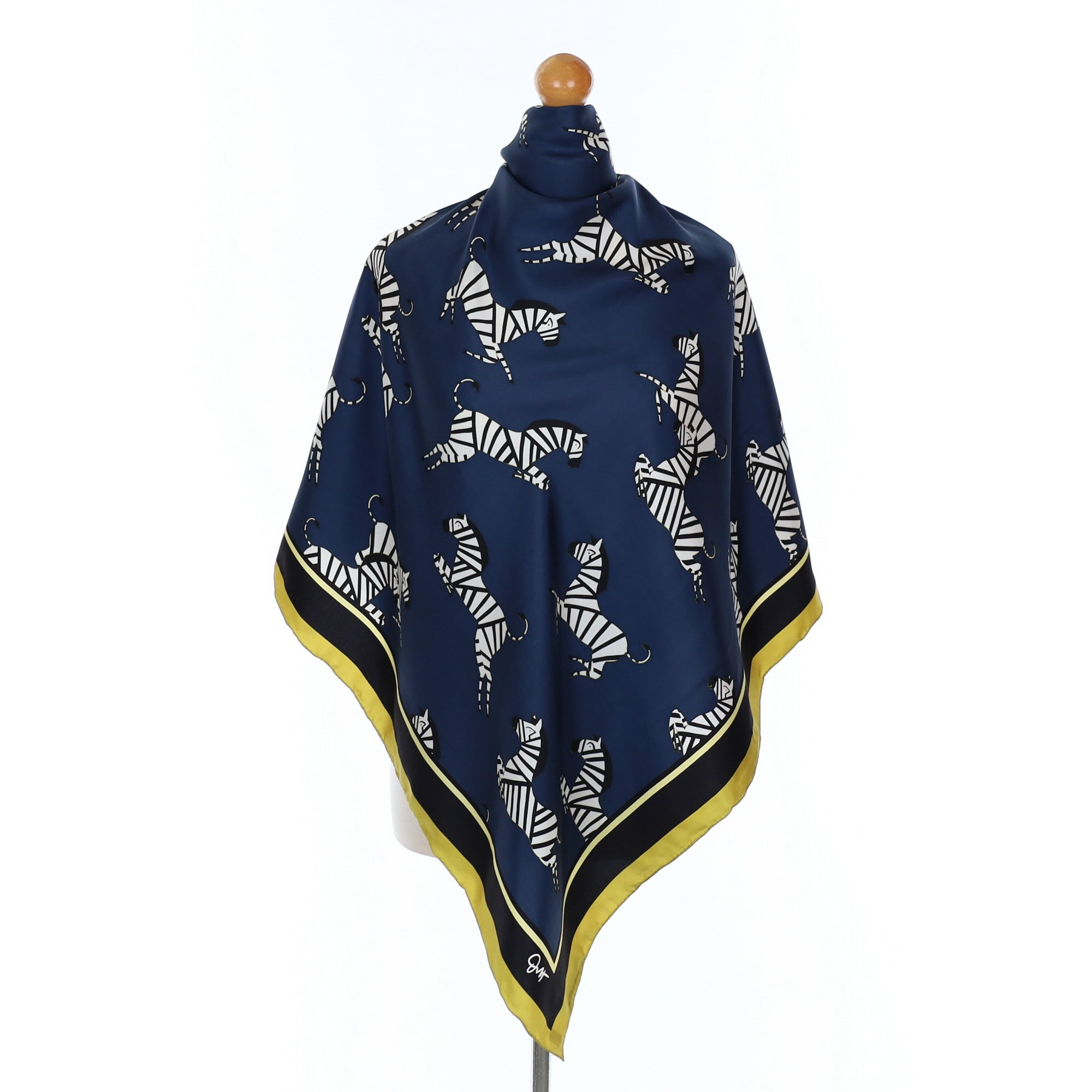 Brand New Boxed Olivia Von Halle Zebra Silk Scarf