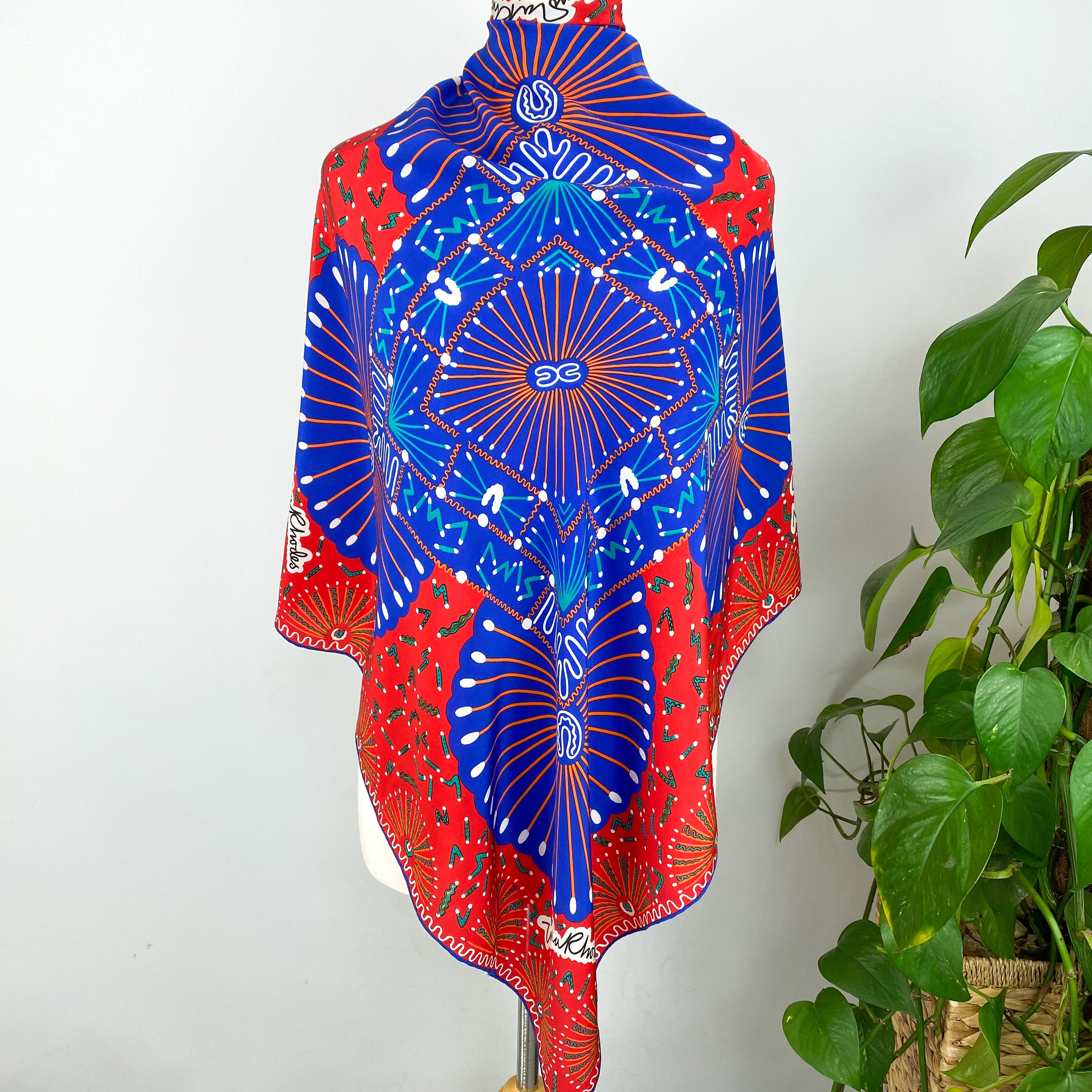 Stunning Zandra Rhodes Designer Silk Scarf