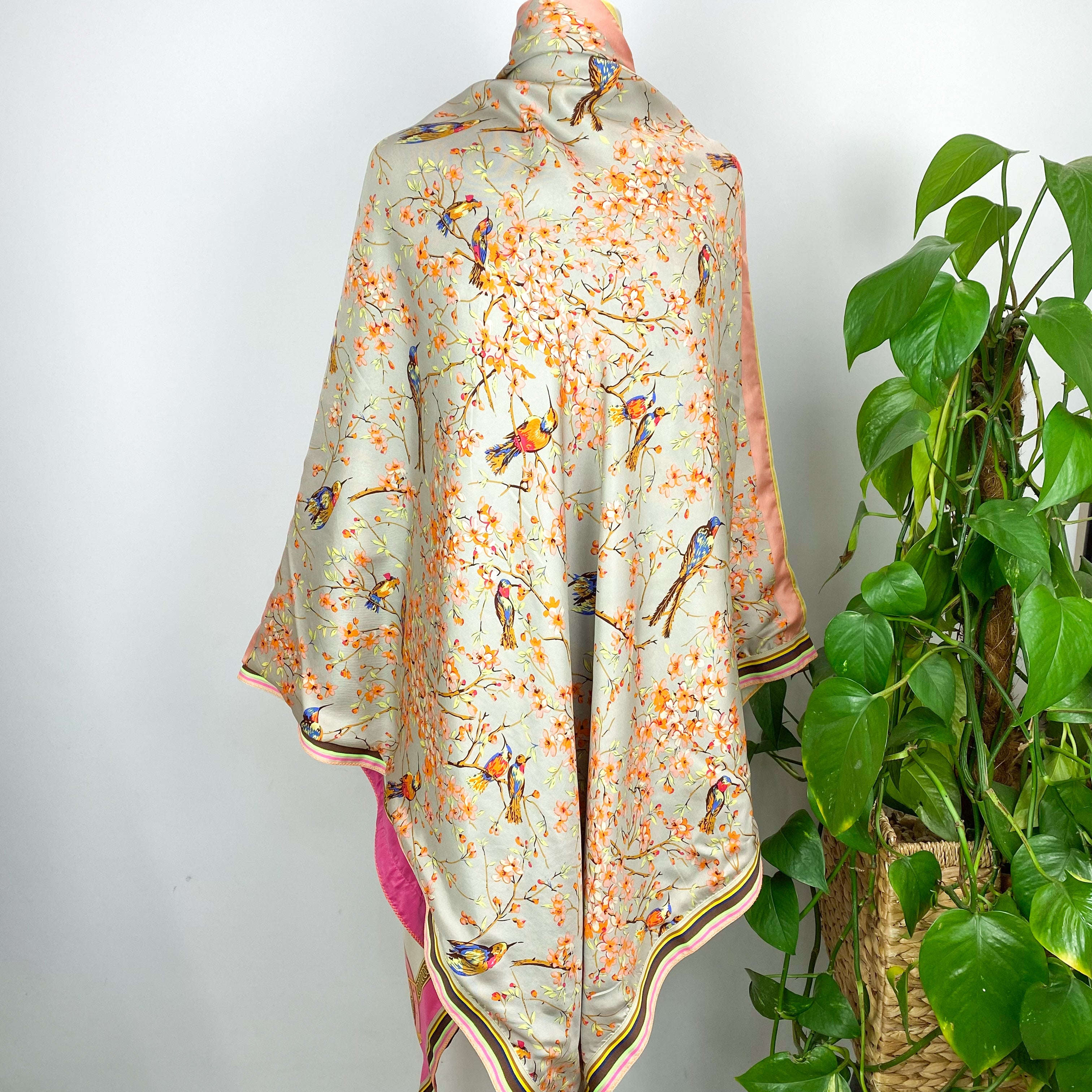 Stunning Anni Carlsson Patchwork Reversible Designer Silk Scarf
