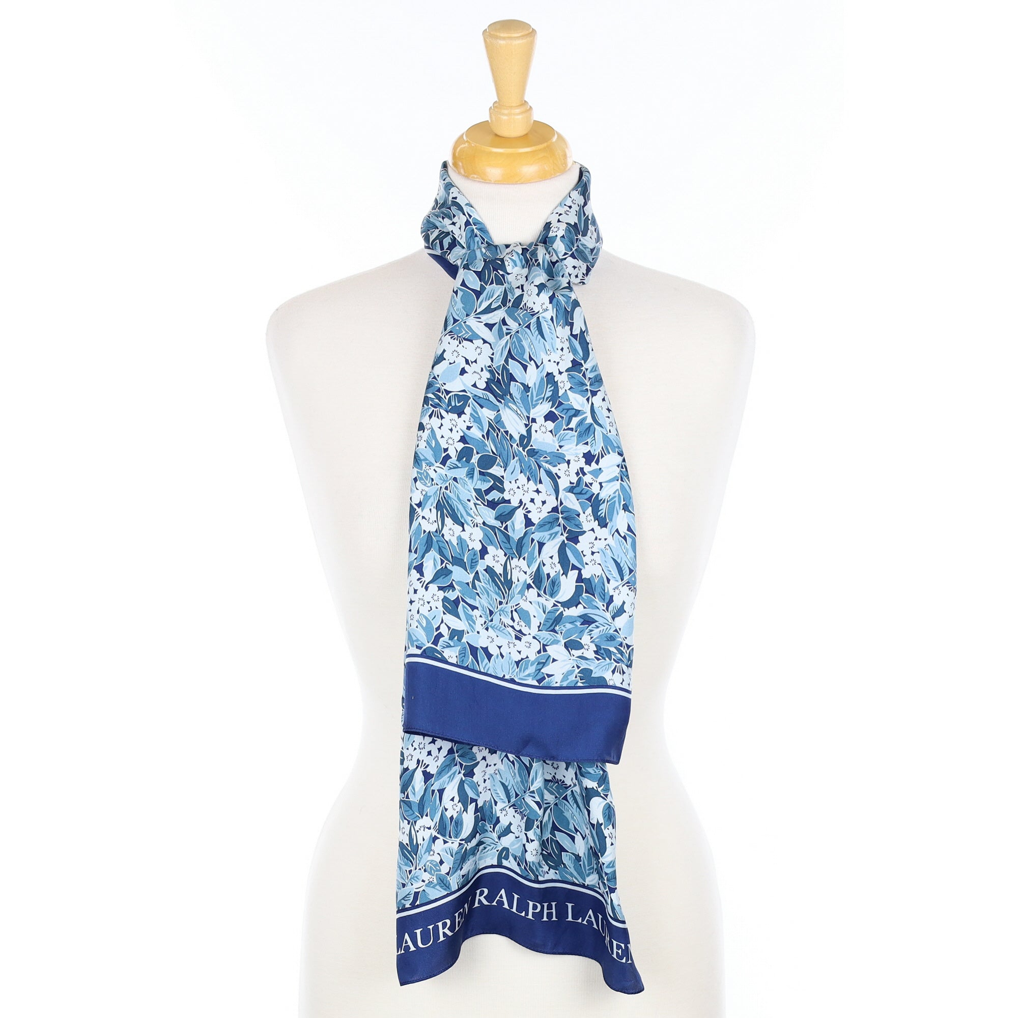 Lauren Ralph Lauren Blue Floral Silk Scarf