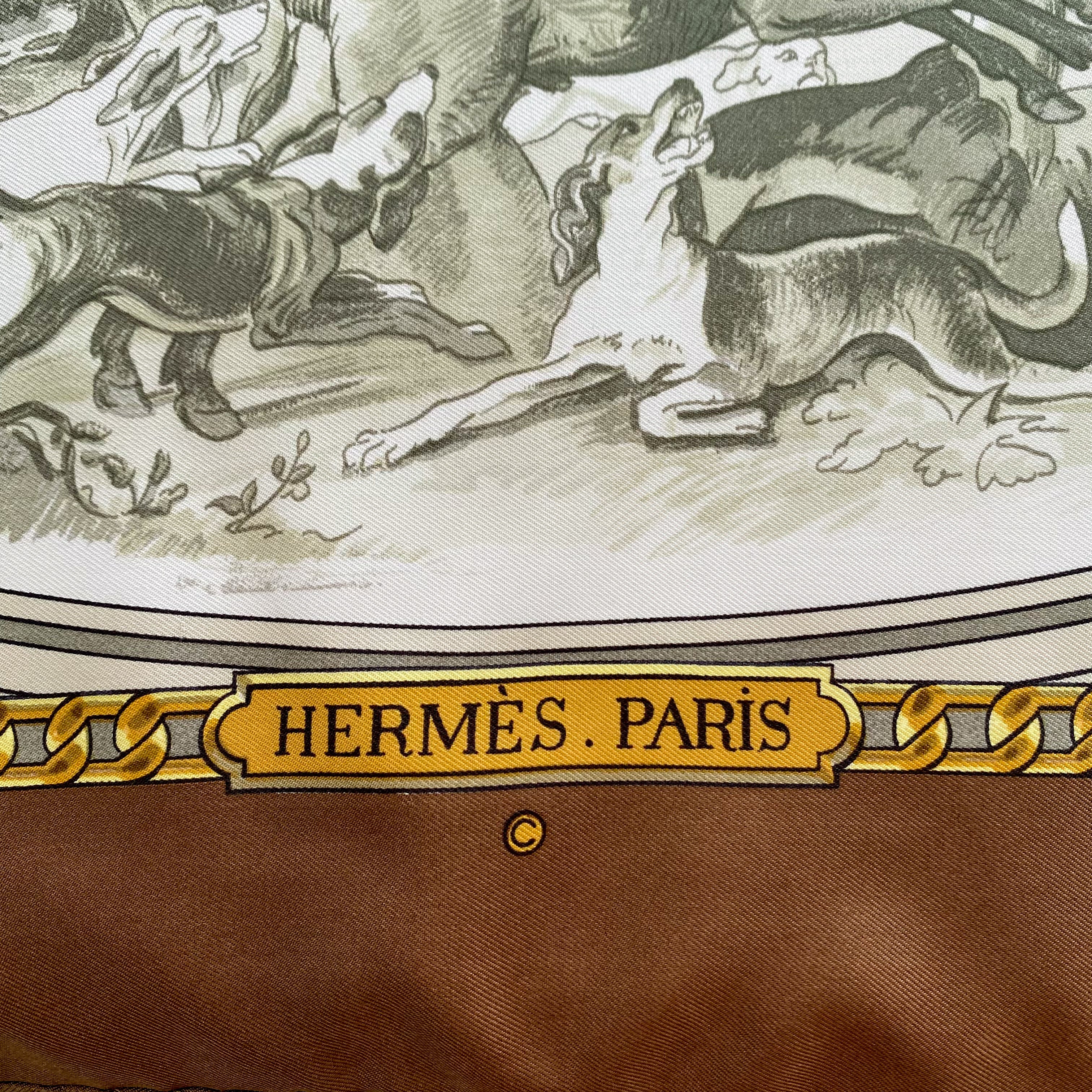 Hermès Armes De Chasse Silk Scarf